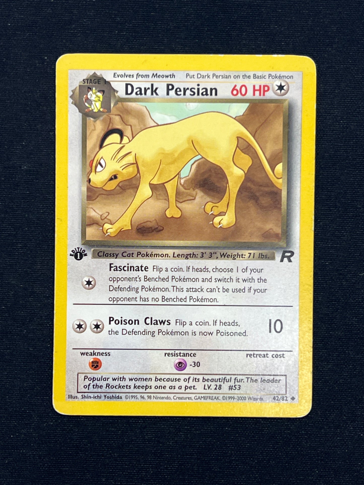 Auction Lot 457: Pokemon Cards Dark Persian 1st Edition Team Rocket Conditions Vary