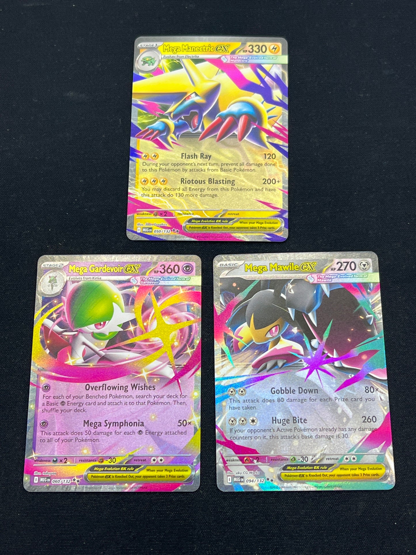Auction Lot 27: Pokemon Cards Assorted Lot of 3 Mega Evolutions EX's Conditions Vary
