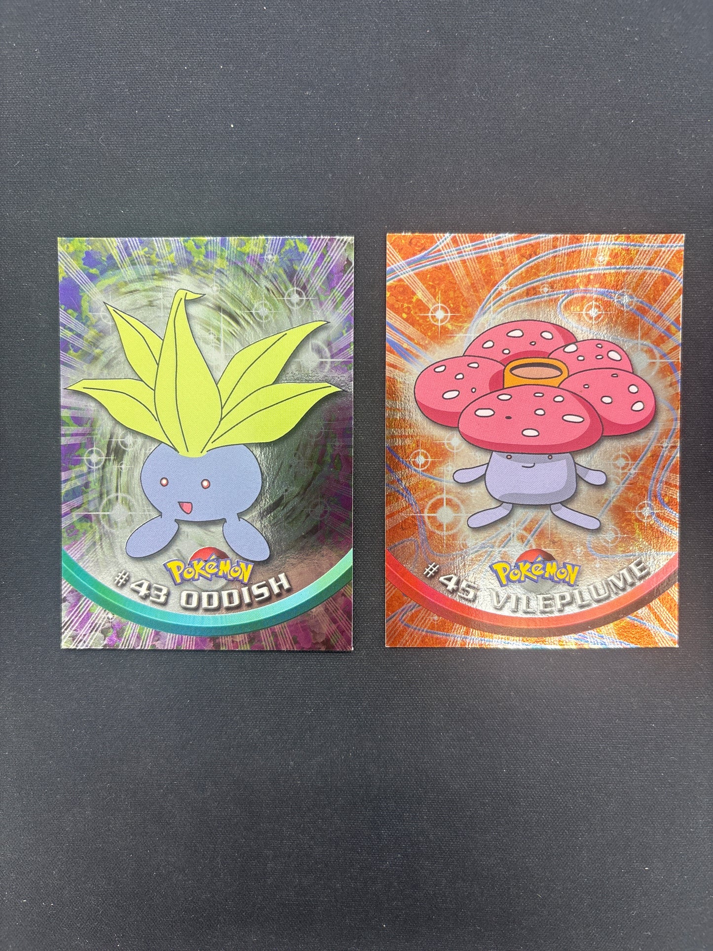 Auction Lot 68: Pokemon Cards Lot of 2 Oddish & Vileplume Rainbow Foil Conditions Vary