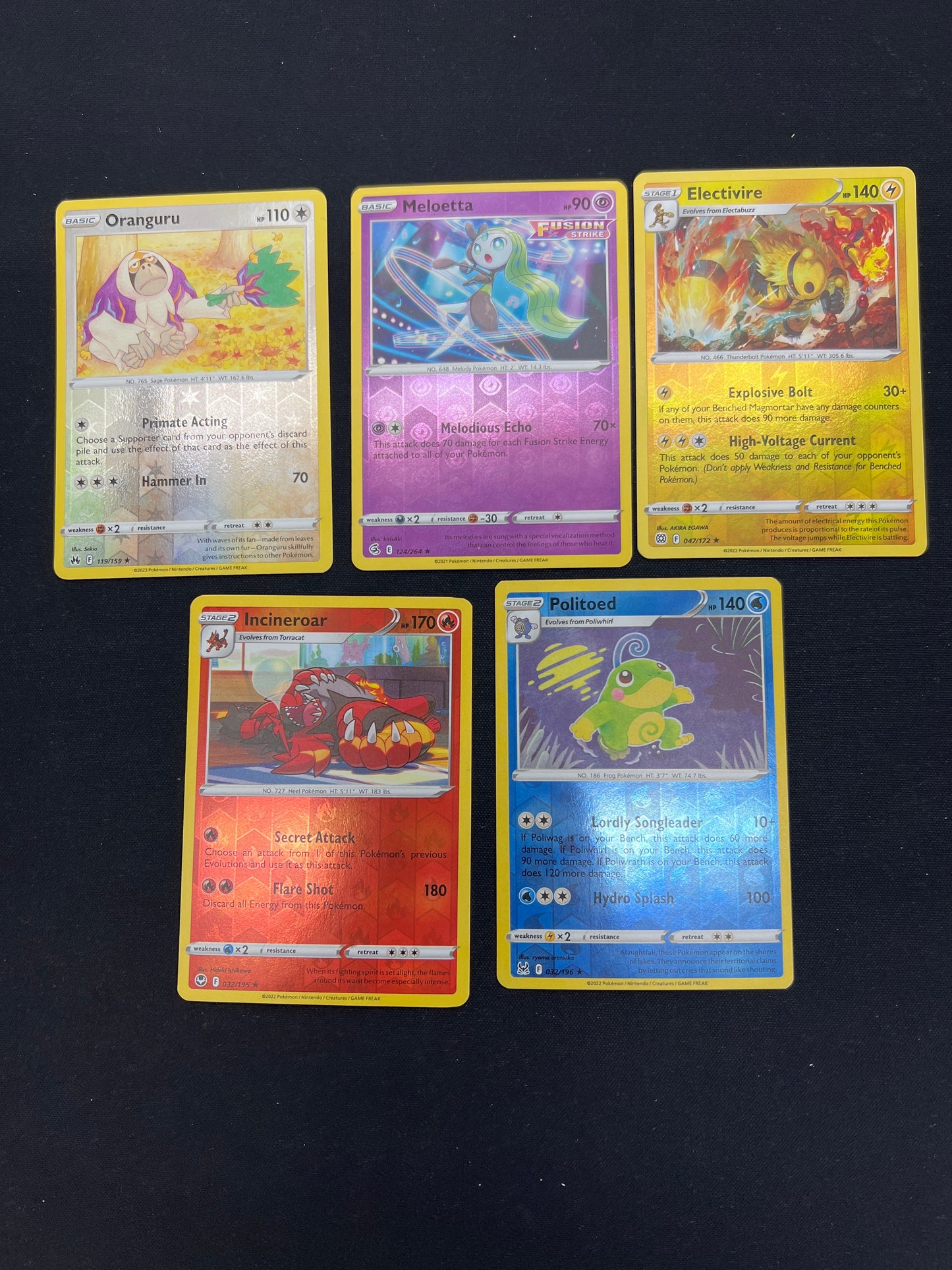 Auction Lot 237: Pokemon Cards Lot of 5 Assorted Reverse Holos SWSH Conditions Vary