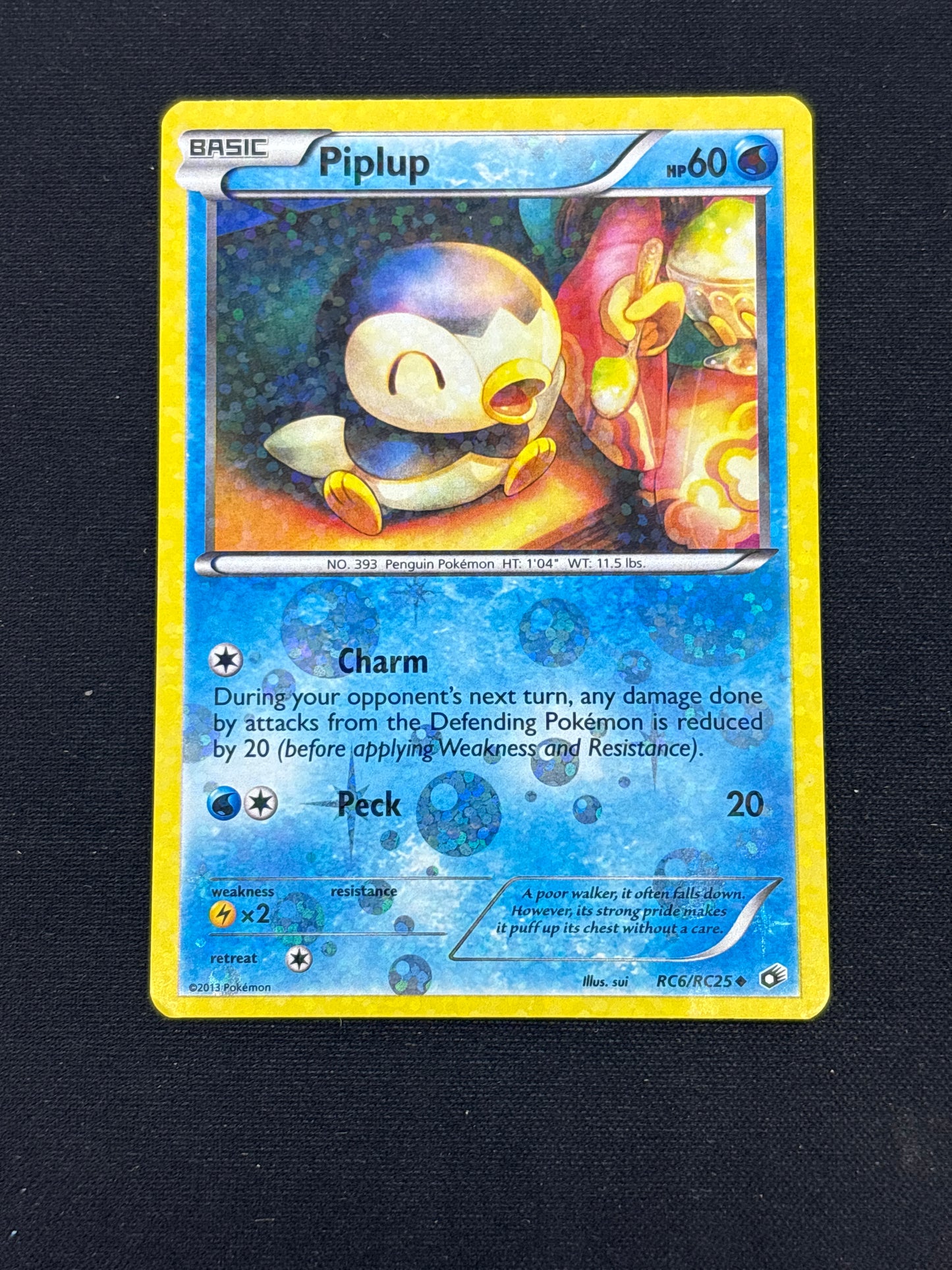 Auction Lot 233: Piplup Holo RC6/25 Pokemon Card Conditions Vary