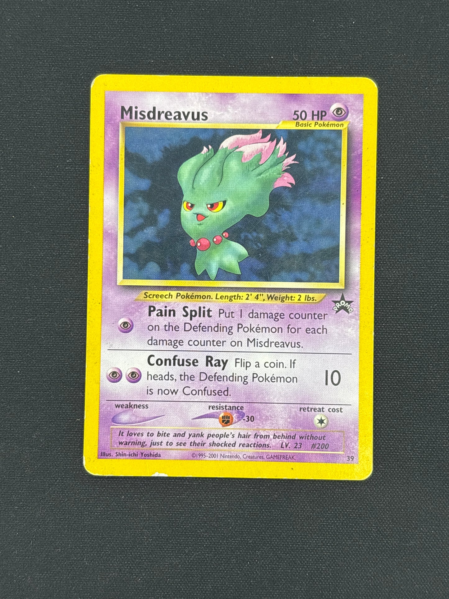 Auction Lot 95: Pokemon Card Misdreavus WOTC Black Star Promo Conditions Vary