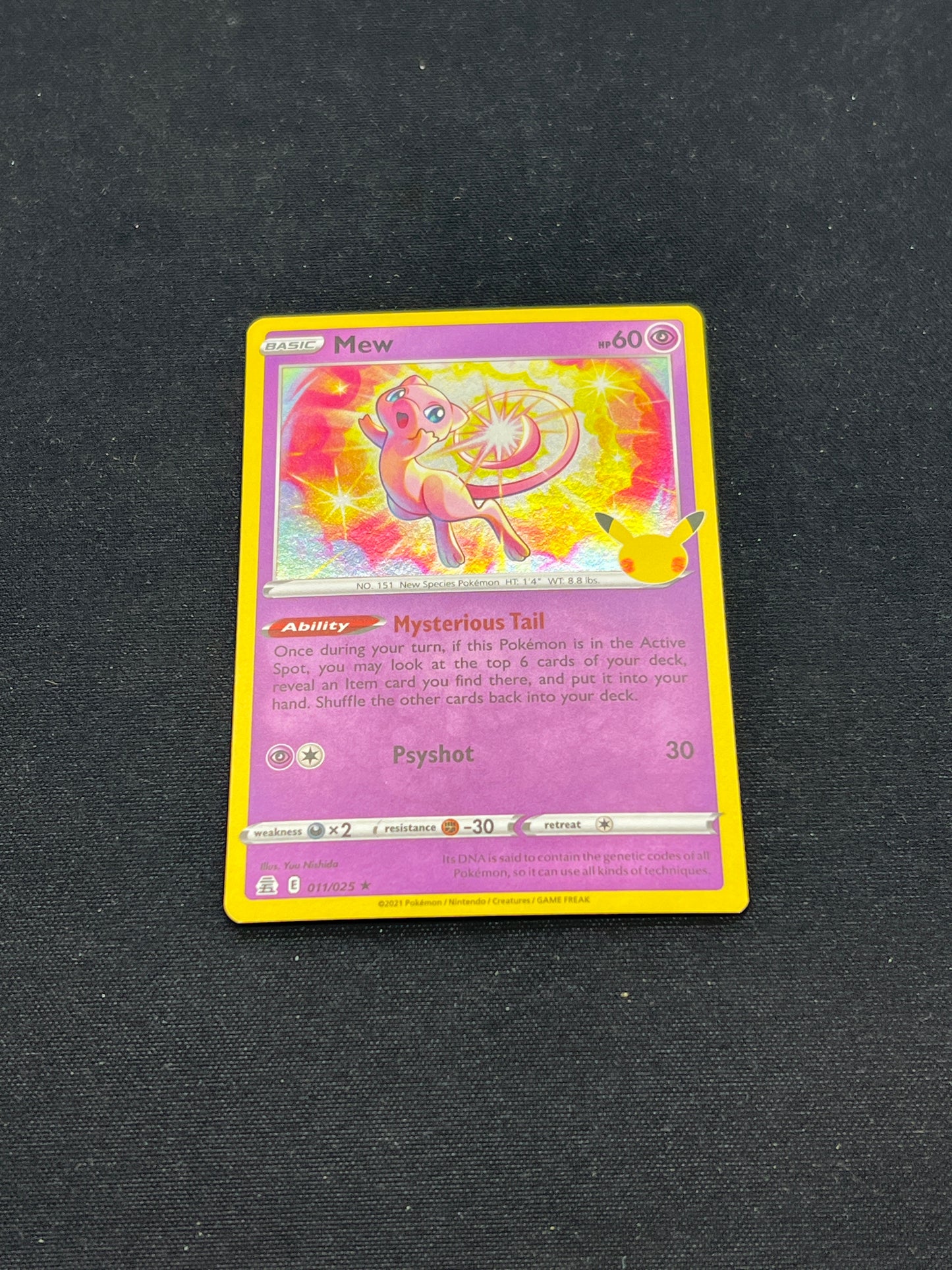 Auction Lot 307: Pokemon Cards Mew Holo Celebrations Conditions Vary