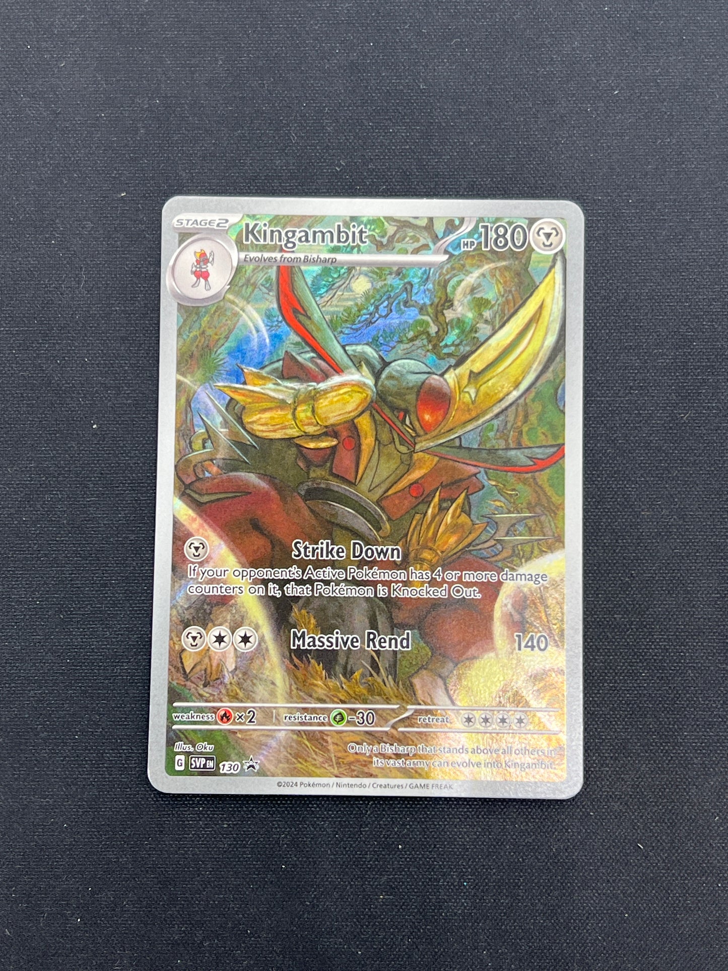 Auction Lot 244: Pokemon Cards Kingambit SV Promo Full Art Condition Vary