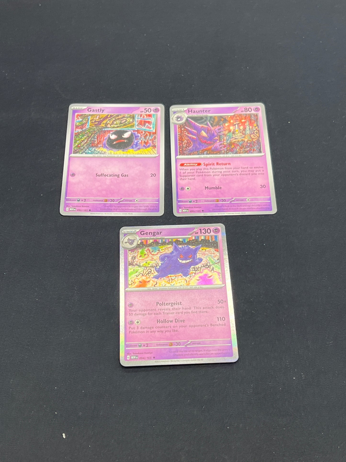 Auction Lot 279: Pokemon Cards Lot of 3 Gastly Evolution Line 151 Conditions Vary