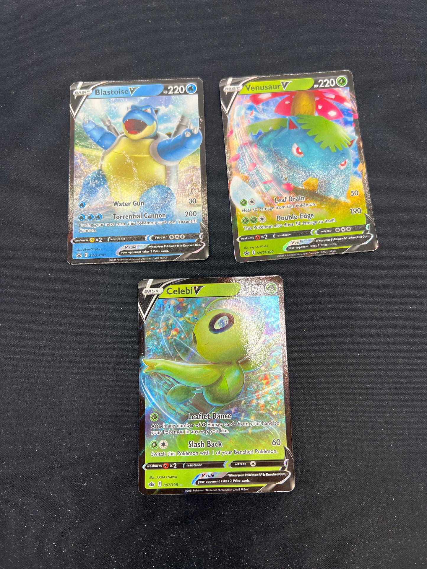 Auction Lot 328: Pokemon Cards Assorted Lot of 3 Full Art V Conditions Vary