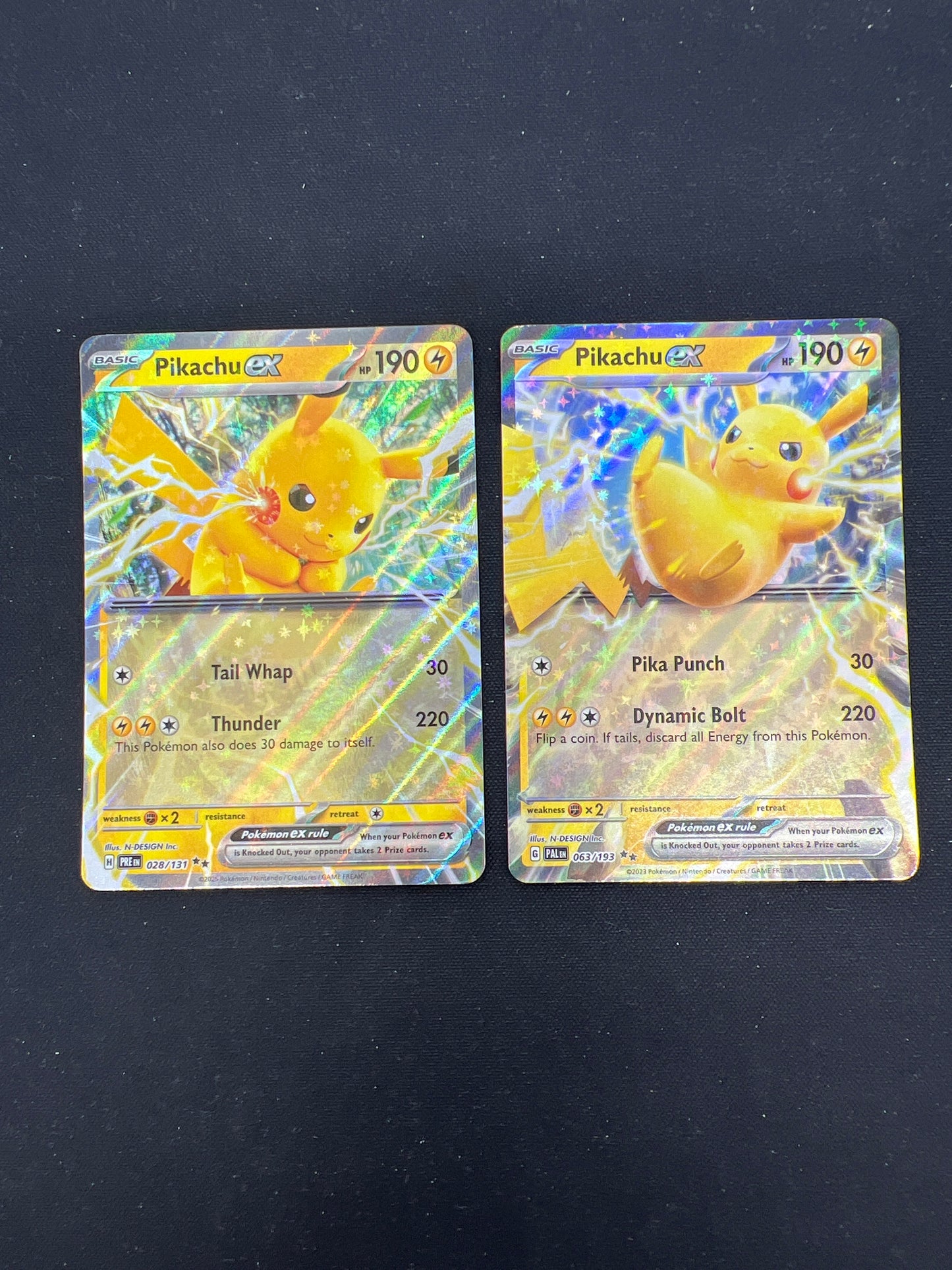 Auction Lot 331: Pokemon Cards Lot of 2 SV ERA Pikachu EX Conditions Vary