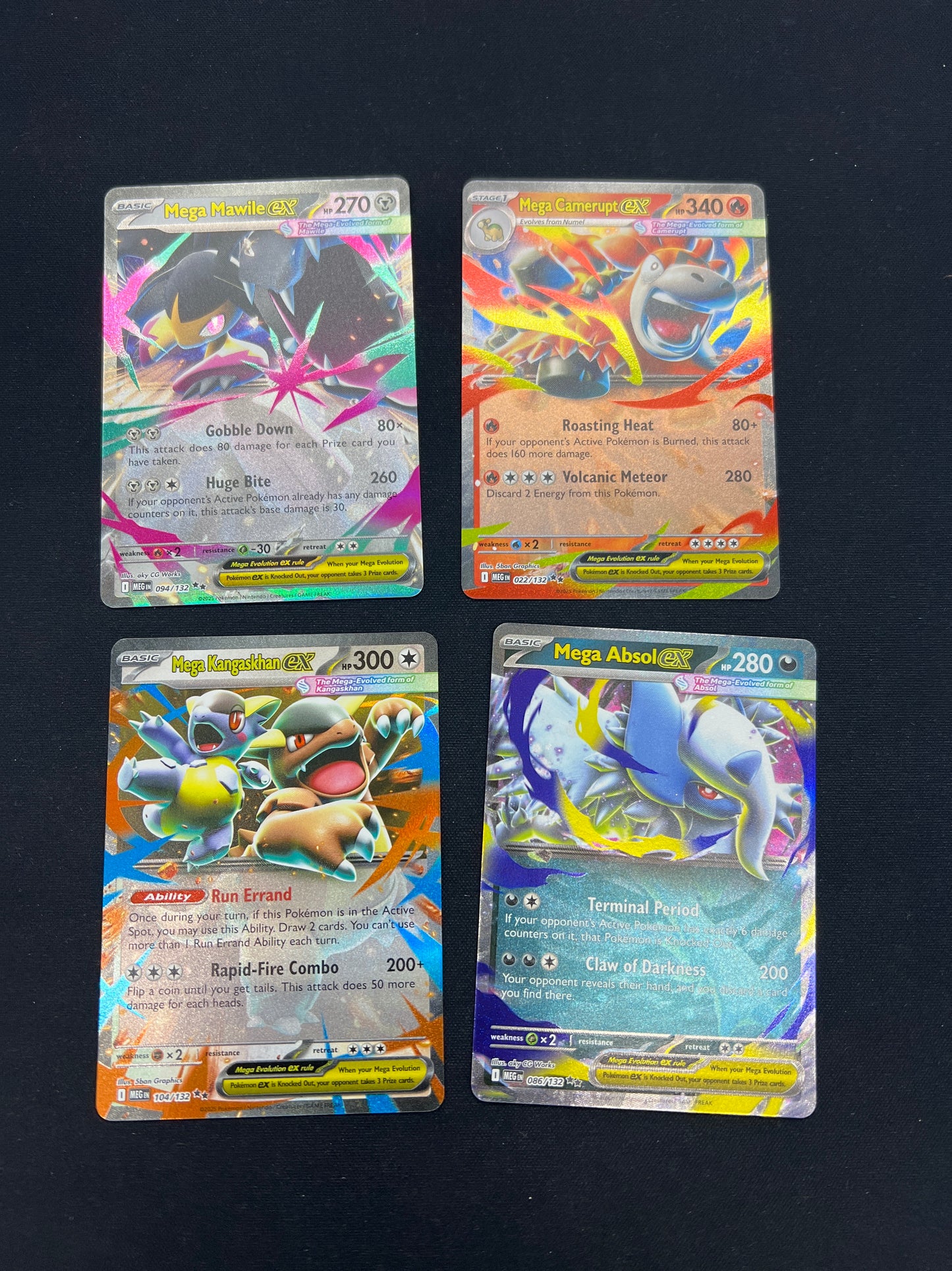 Auction Lot 226: Pokemon Cards Lot of 4 Assorted Mega EX Mega Evolutions Conditions Vary