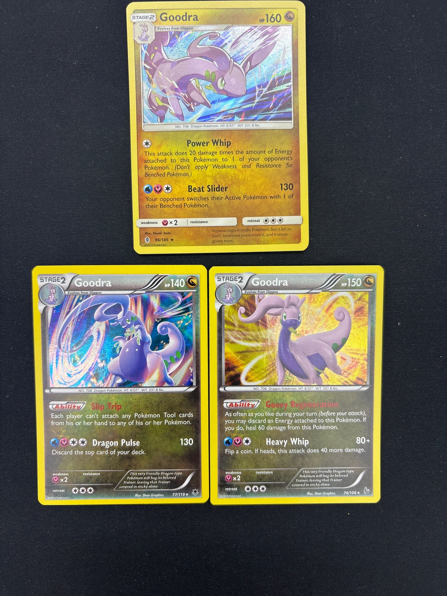 Auction Lot 77: Pokemon Cards Lot of 3 Goodra Assorted Conditions Vary