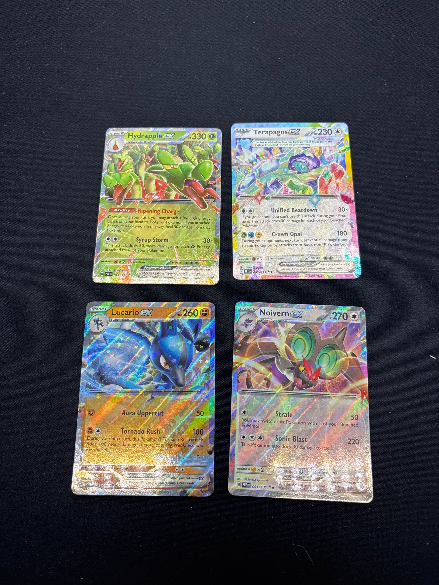 Auction Lot 143: Pokemon Cards Assorted Lot of 4 EX Double Rares Prismatic Evolutions Conditions Vary