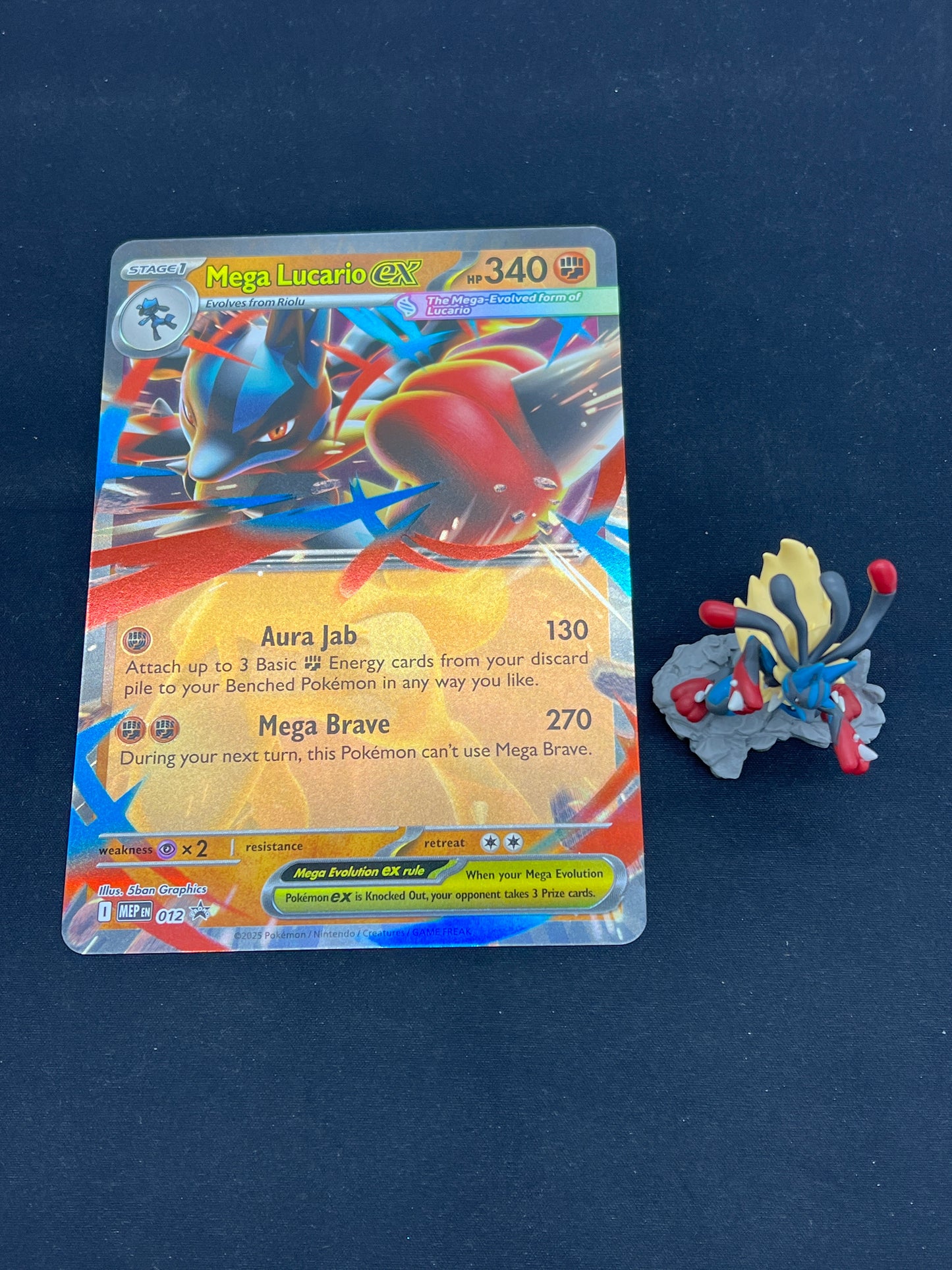 Auction Lot 316: Pokemon Jumbo Card Mega Lucario EX with Figure Condtion Vary