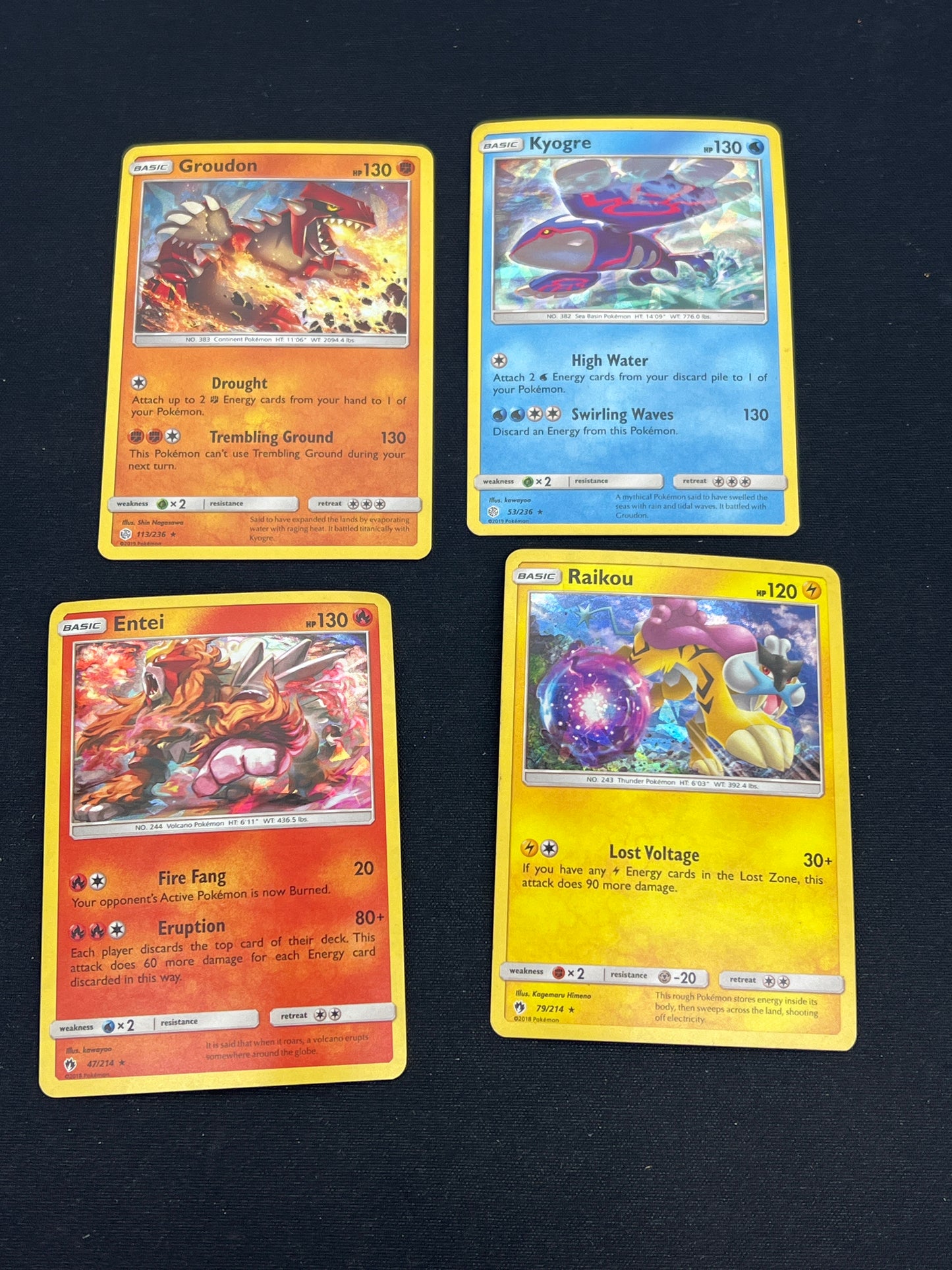 Auction Lot 69: Pokemon Cards Lot of 4 Assorted Legendary Holos Conditions Vary