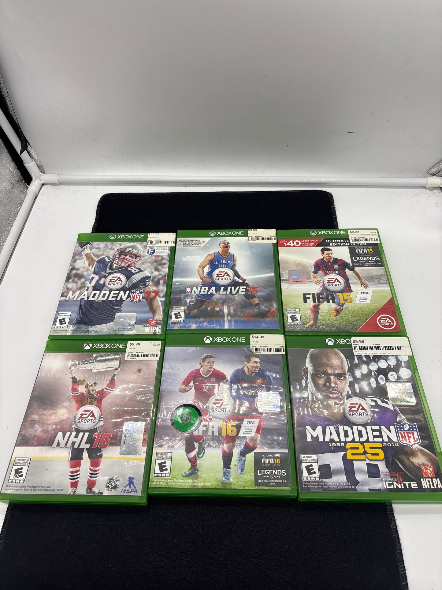 Auction Lot 256: XBOX One Video Game Lot of 6 Assorted Sports Titles CIB