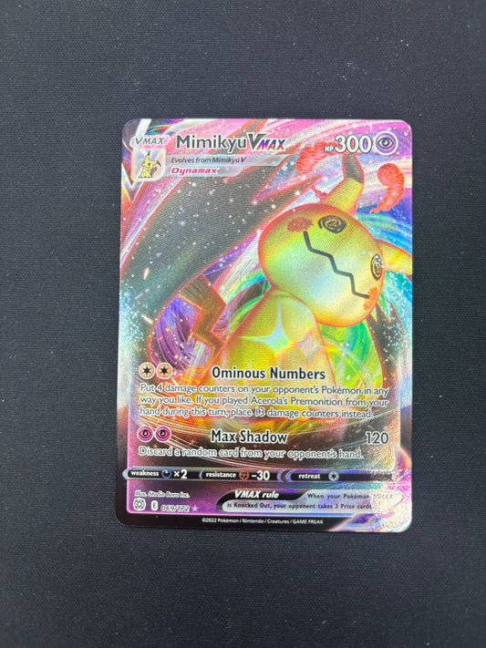 Auction Lot 351: Pokemon Card Mimikyu VMAX Brilliant Stars Conditions Vary