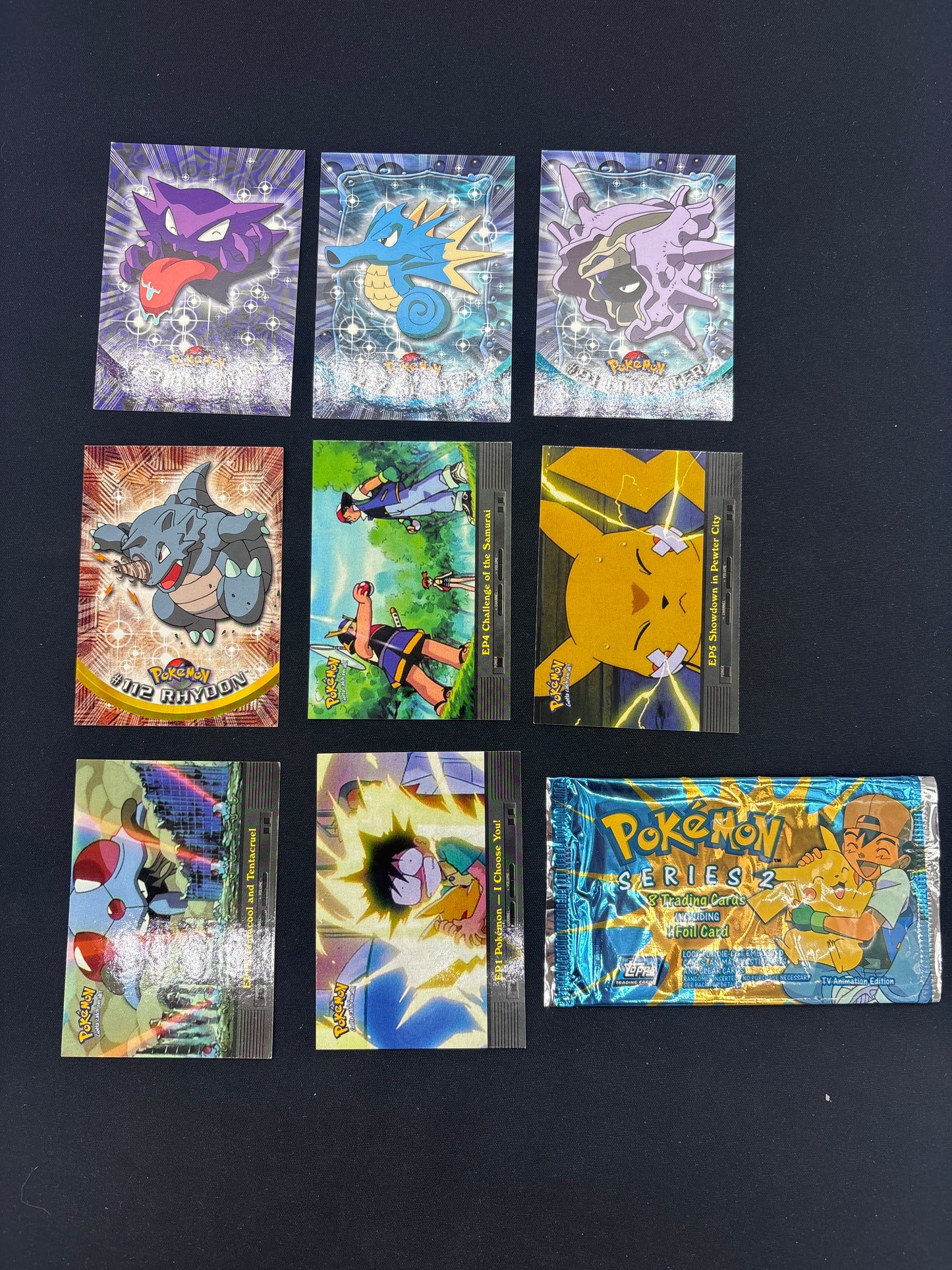 Auction Lot 224: Pokemon Cards Lot of 8 Topps 1999 Series 2 Conditions Vary