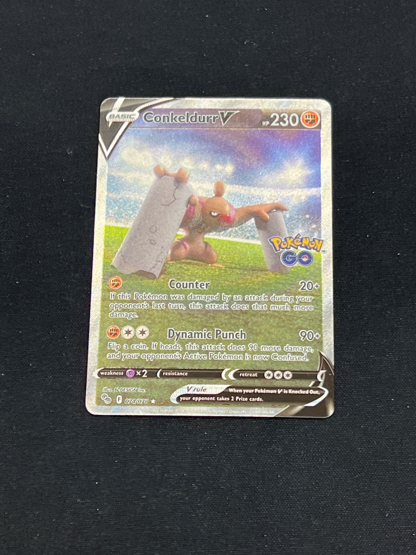 Auction Lot 87: Pokemon Cards Conkeldurr V Pokemon Go Condition Vary