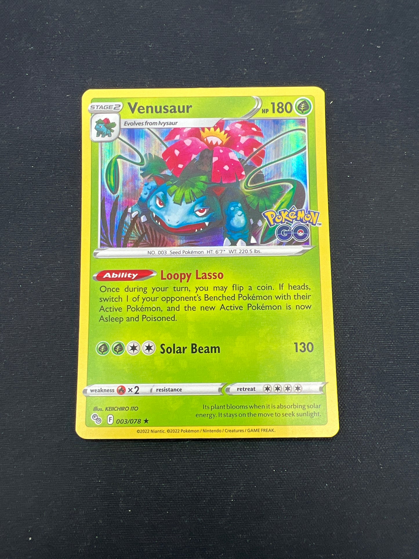 Auction Lot 449: Pokémon Cards Venusaur Holo Pokémon Go Conditions Vary