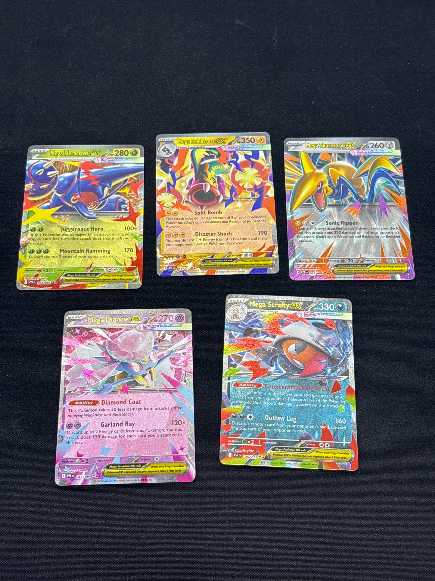 Auction Lot 64: Pokemon Cards Lot of 5 Assorted Mega EX Double Rares Conditions Vary