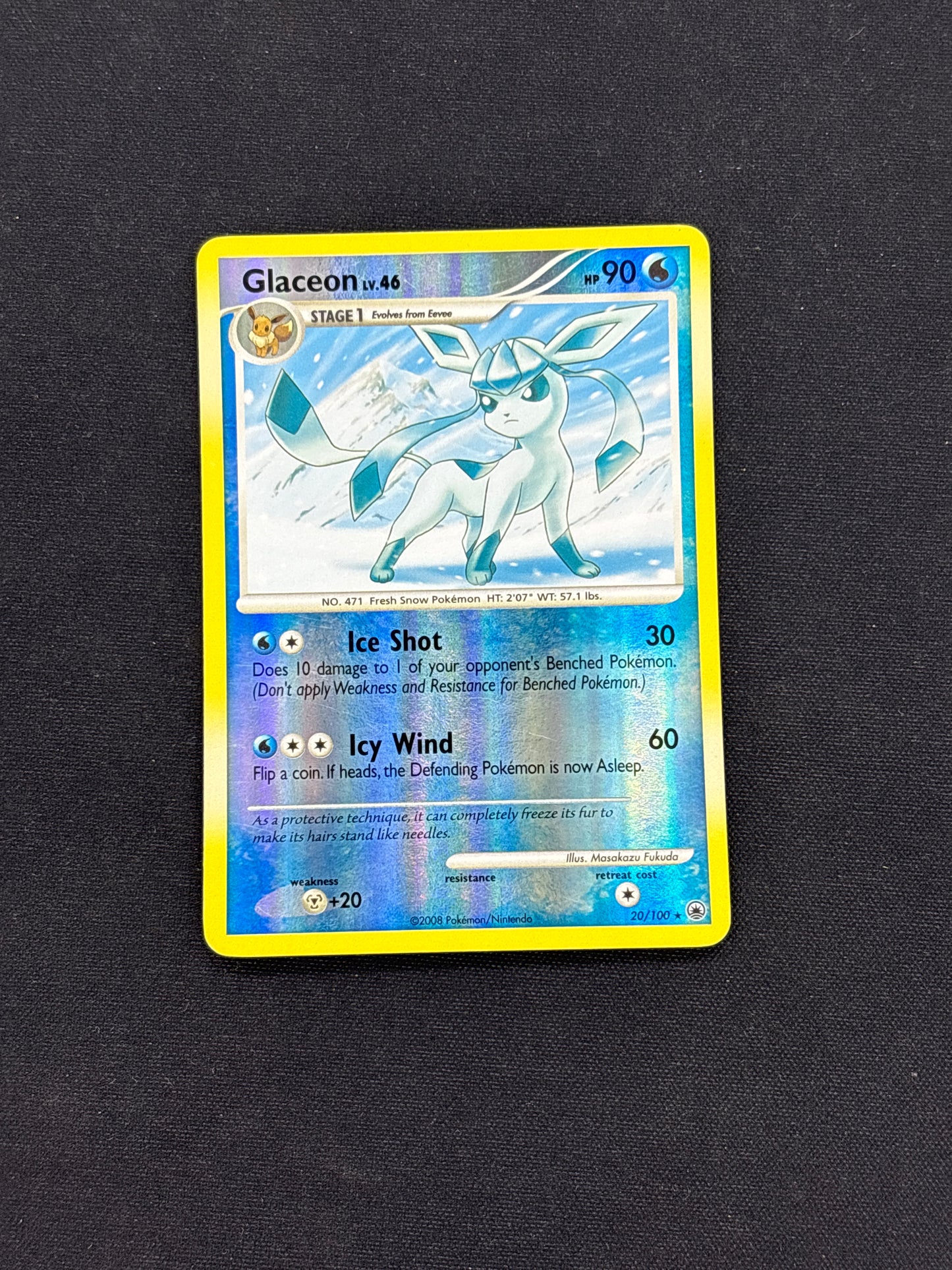 Auction Lot 16: Glaceon Reverse Holo Pokemon Majestic Dawn Card Conditions Vary
