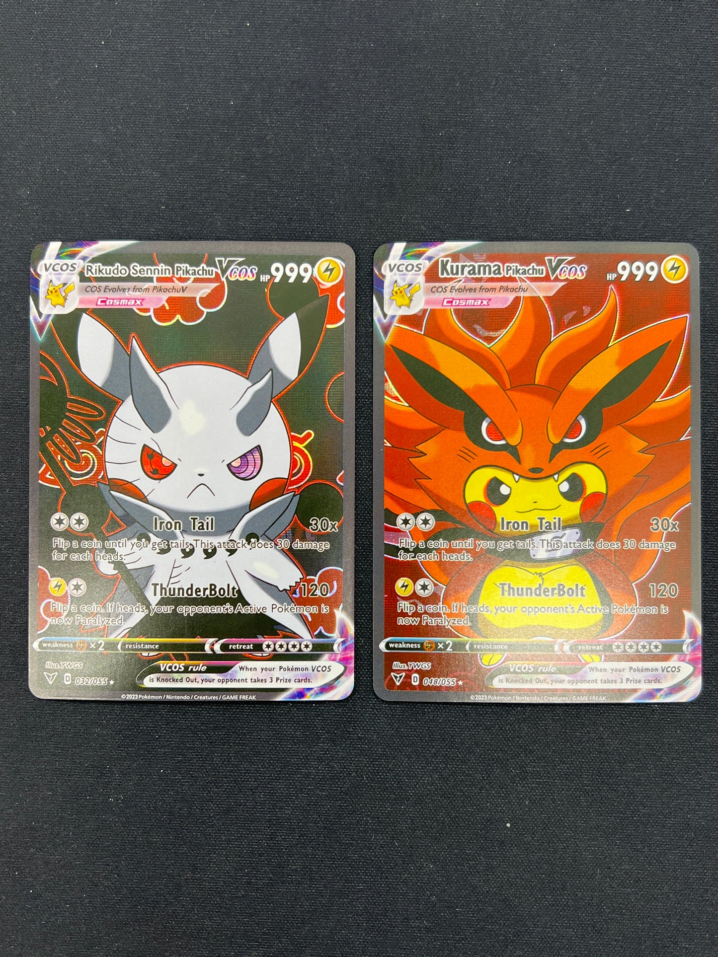 Auction Lot 441: Pokemon Cards CUSTOM Lot of 2 Rikudo & Kurama Pikachu Conditions Vary