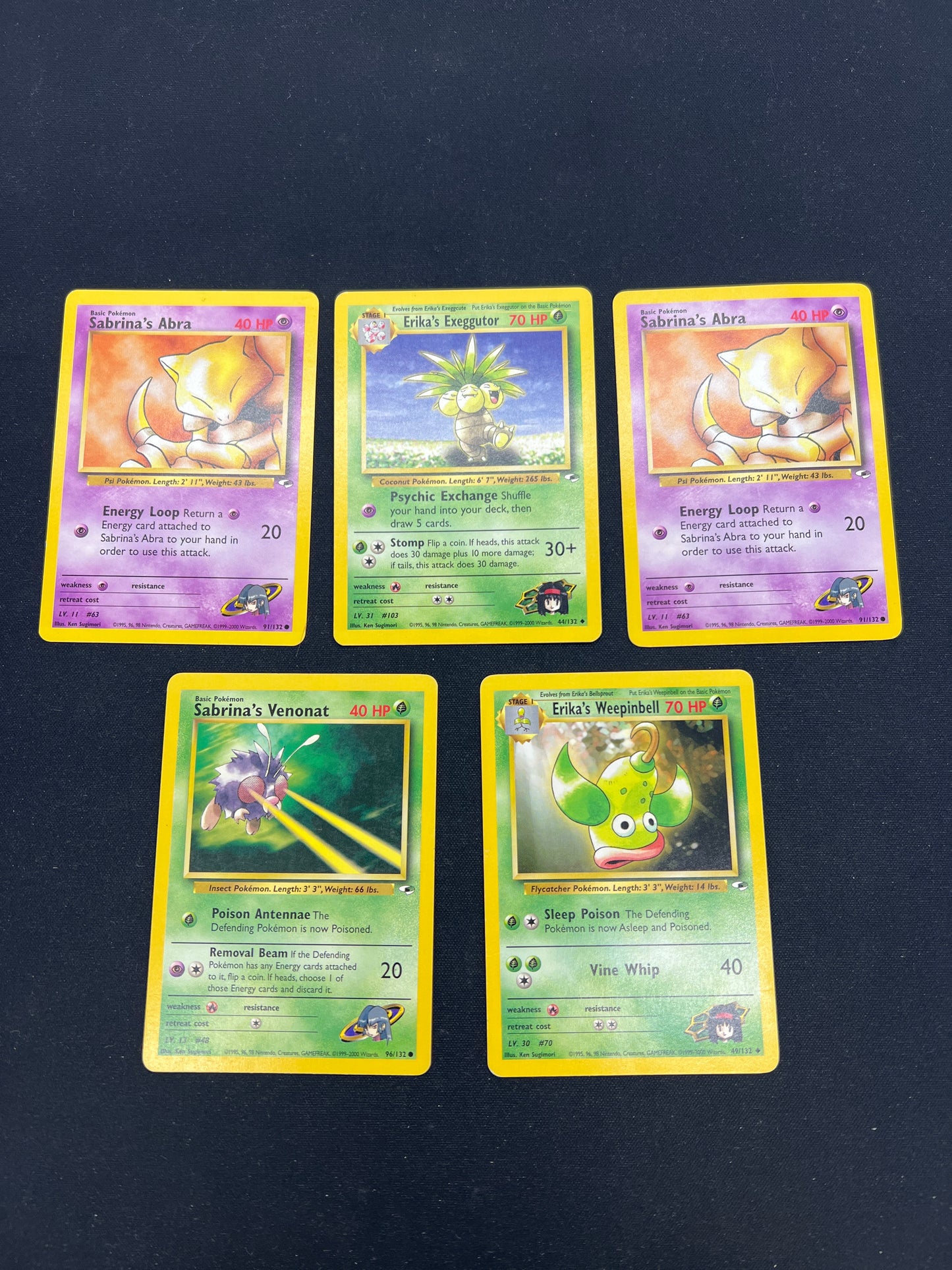 Auction Lot 157: Pokemon Cards Lot of 5 WOTC Gym Heroes Commons Uncommons Conditions Vary