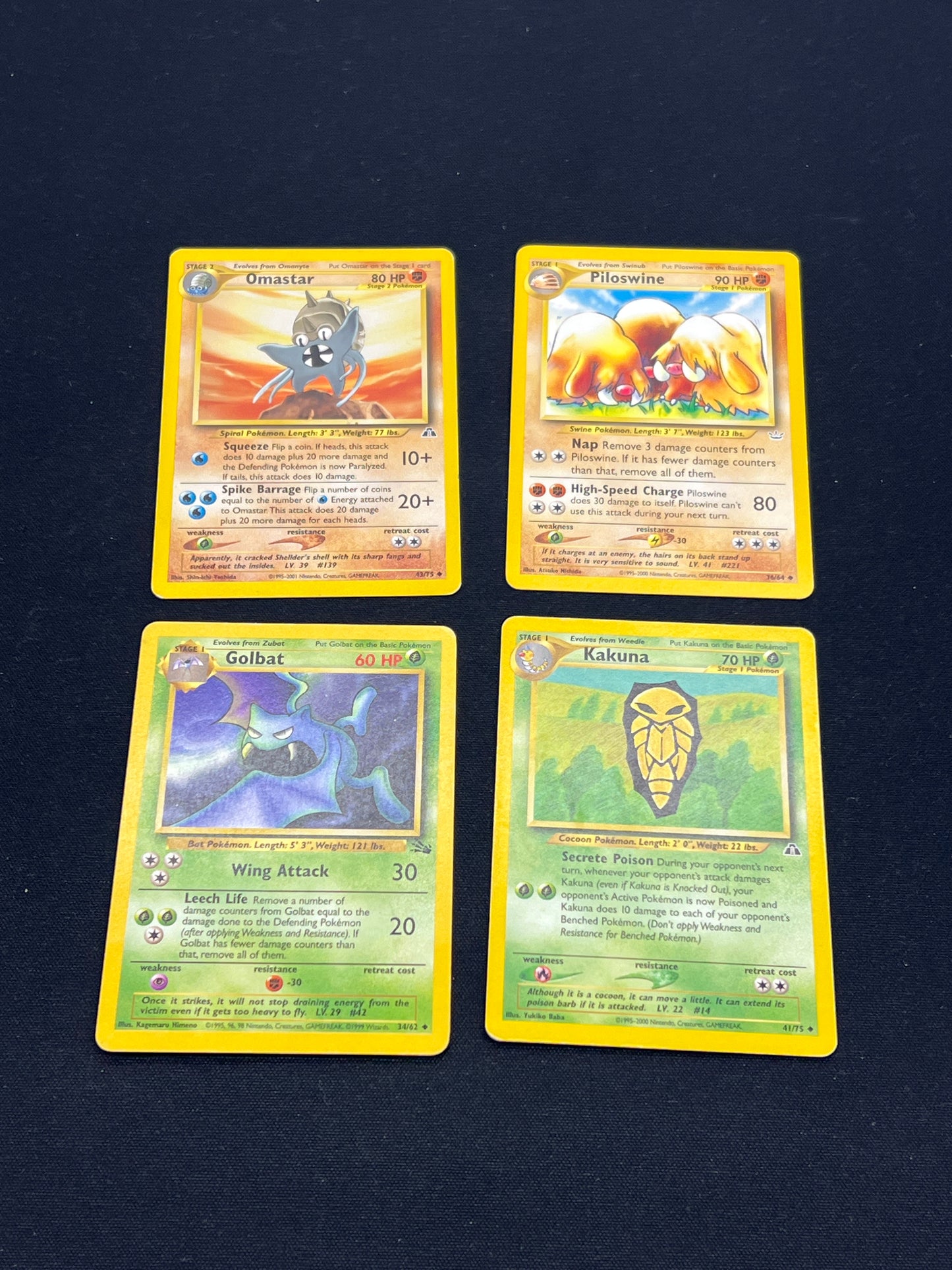 Auction Lot 227: Pokemon Cards Lot of 4 Assorted WOTC Conditions Vary