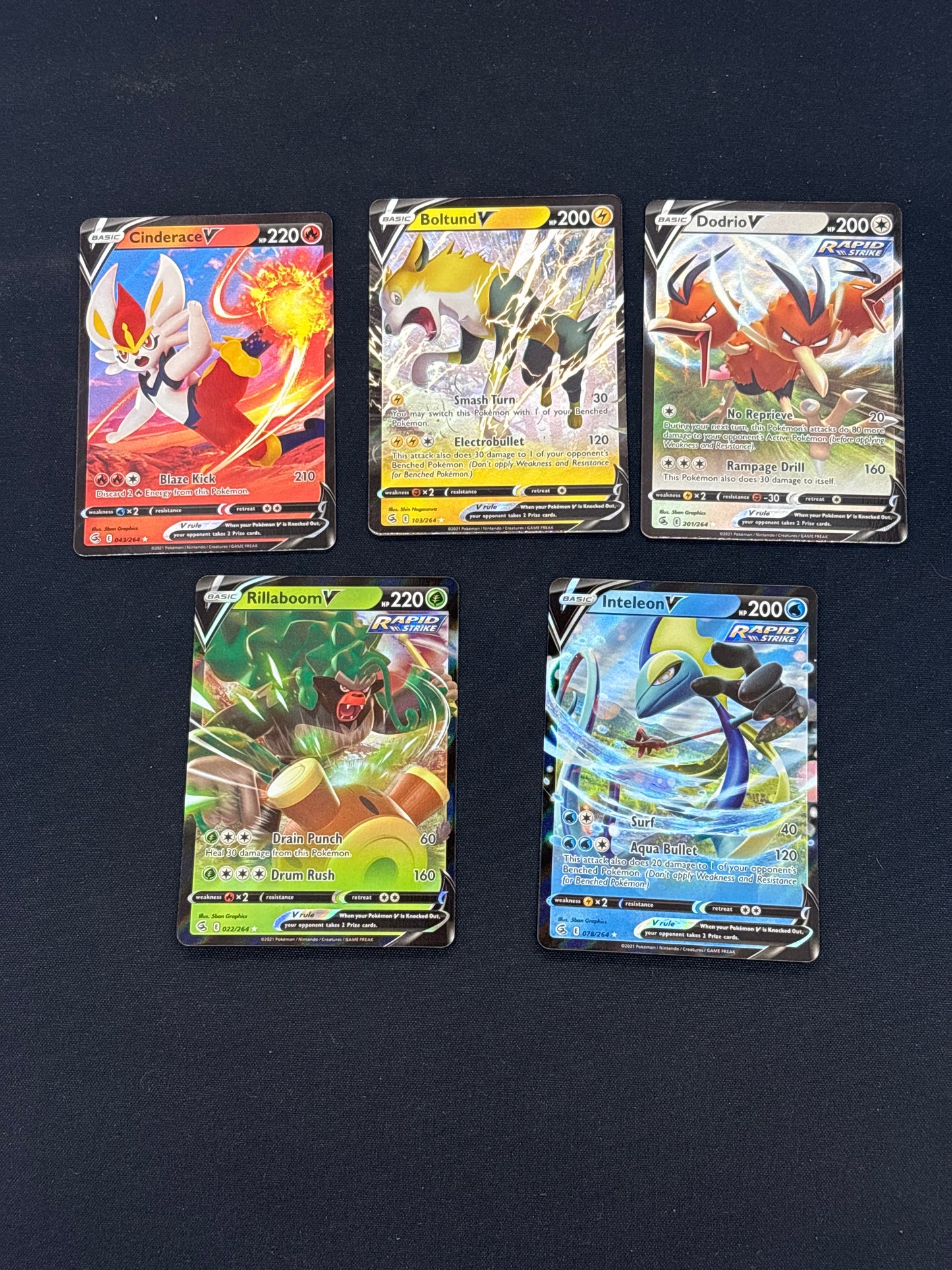 Auction Lot 185: Pokemon Fusion Strike Full Art V Card Lot Conditions Vary
