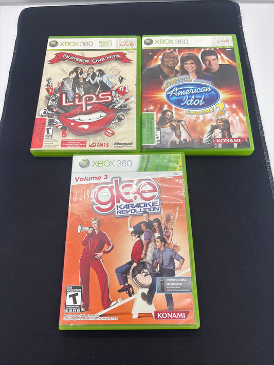 Auction Lot 3: XBox 360 Video Game Lot of 3 Karaoke Revolution & Lips