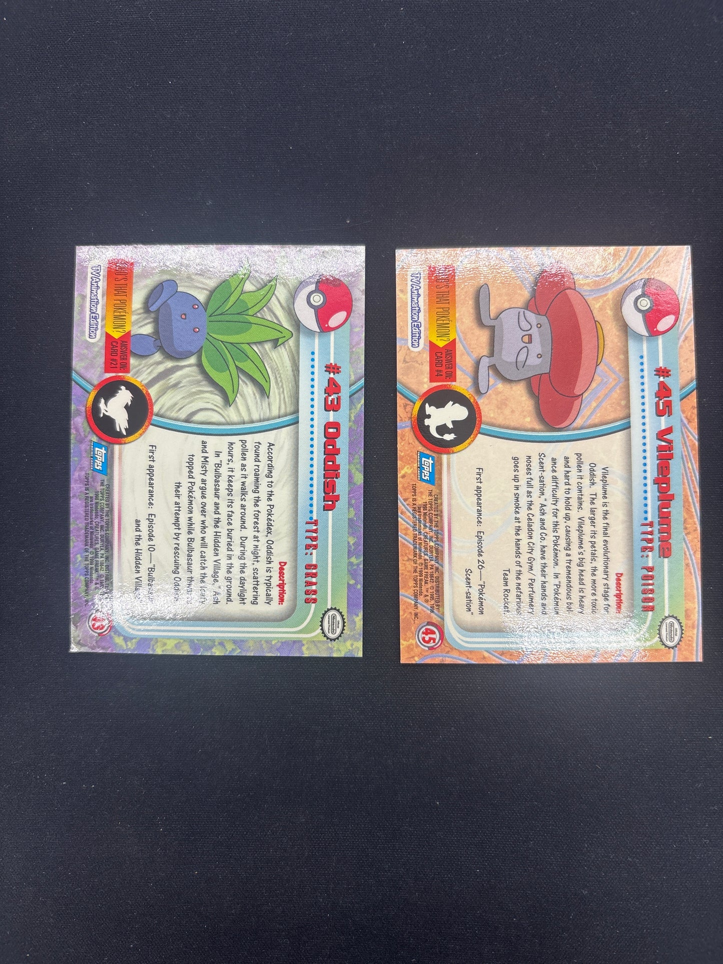 Auction Lot 68: Pokemon Cards Lot of 2 Oddish & Vileplume Rainbow Foil Conditions Vary