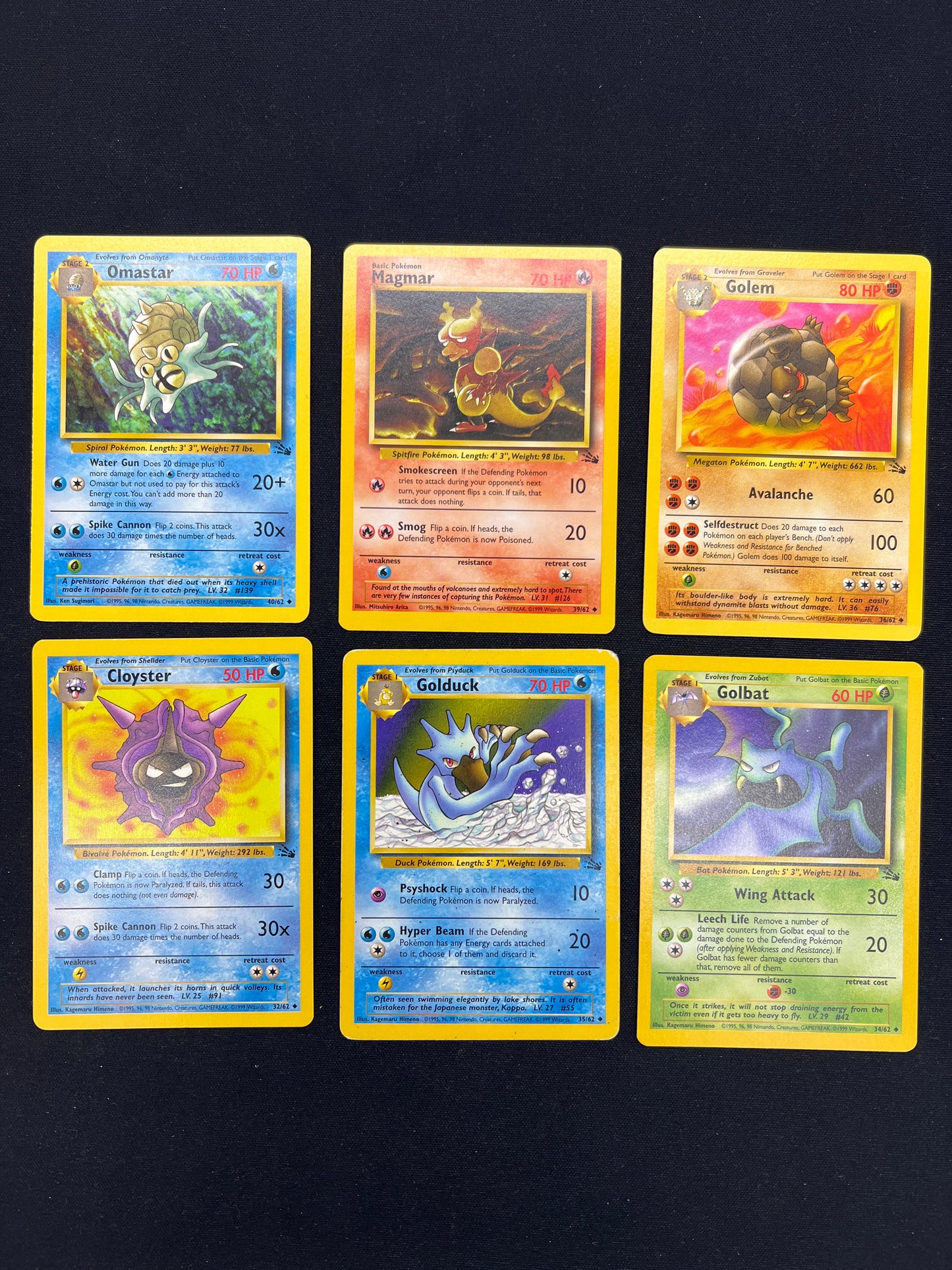 Auction Lot 375: Pokemon Cards Lot of 6 Assorted Fossil Conditions Vary