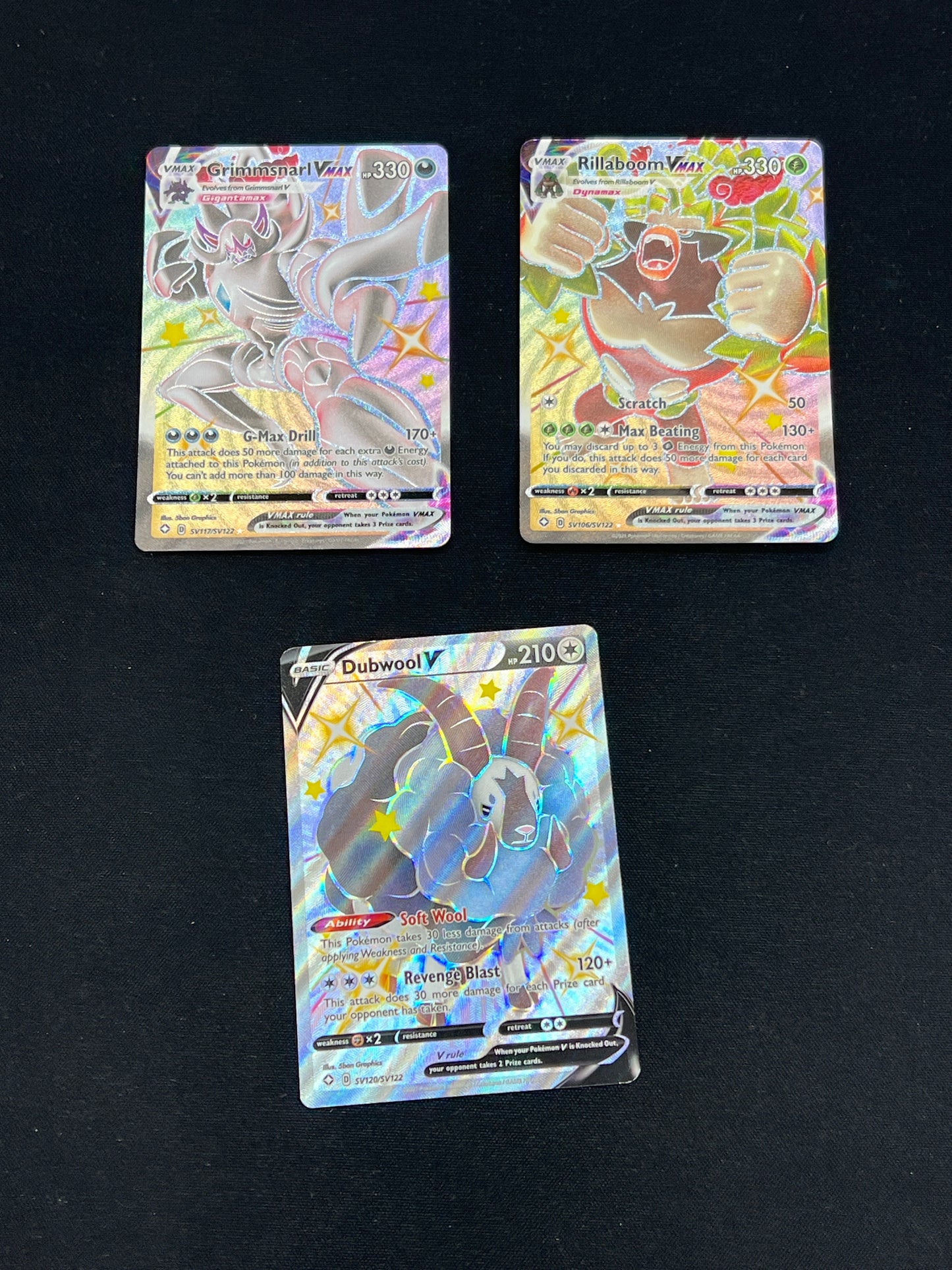 Auction Lot 137: Pokemon Cards Shining Fates Assorted V and VMAX Full Art Lot Conditions Vary