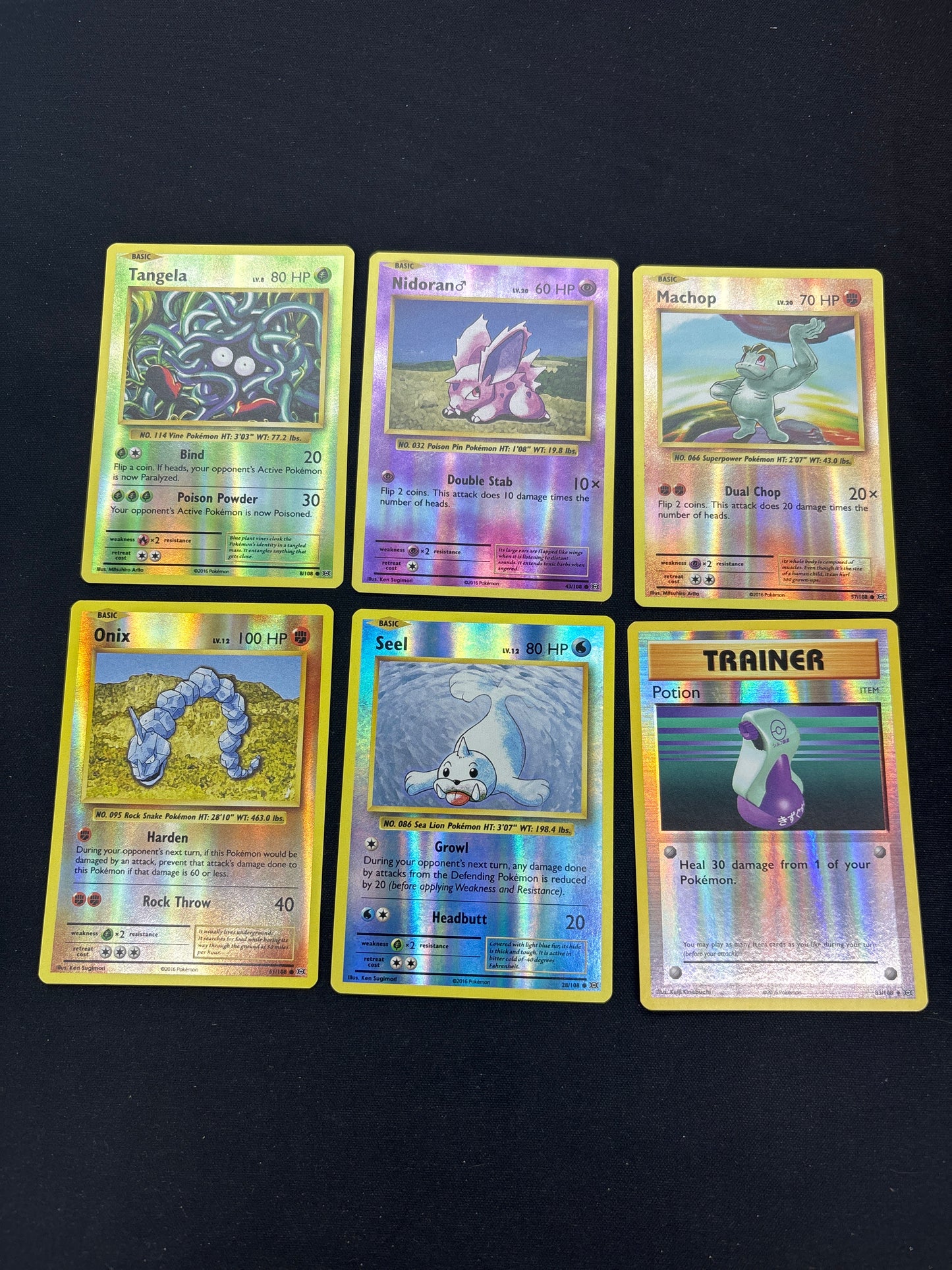 Auction Lot 229: Pokemon Cards Lot of 6 Assorted Reverse Holo Evolutions Conditions Vary