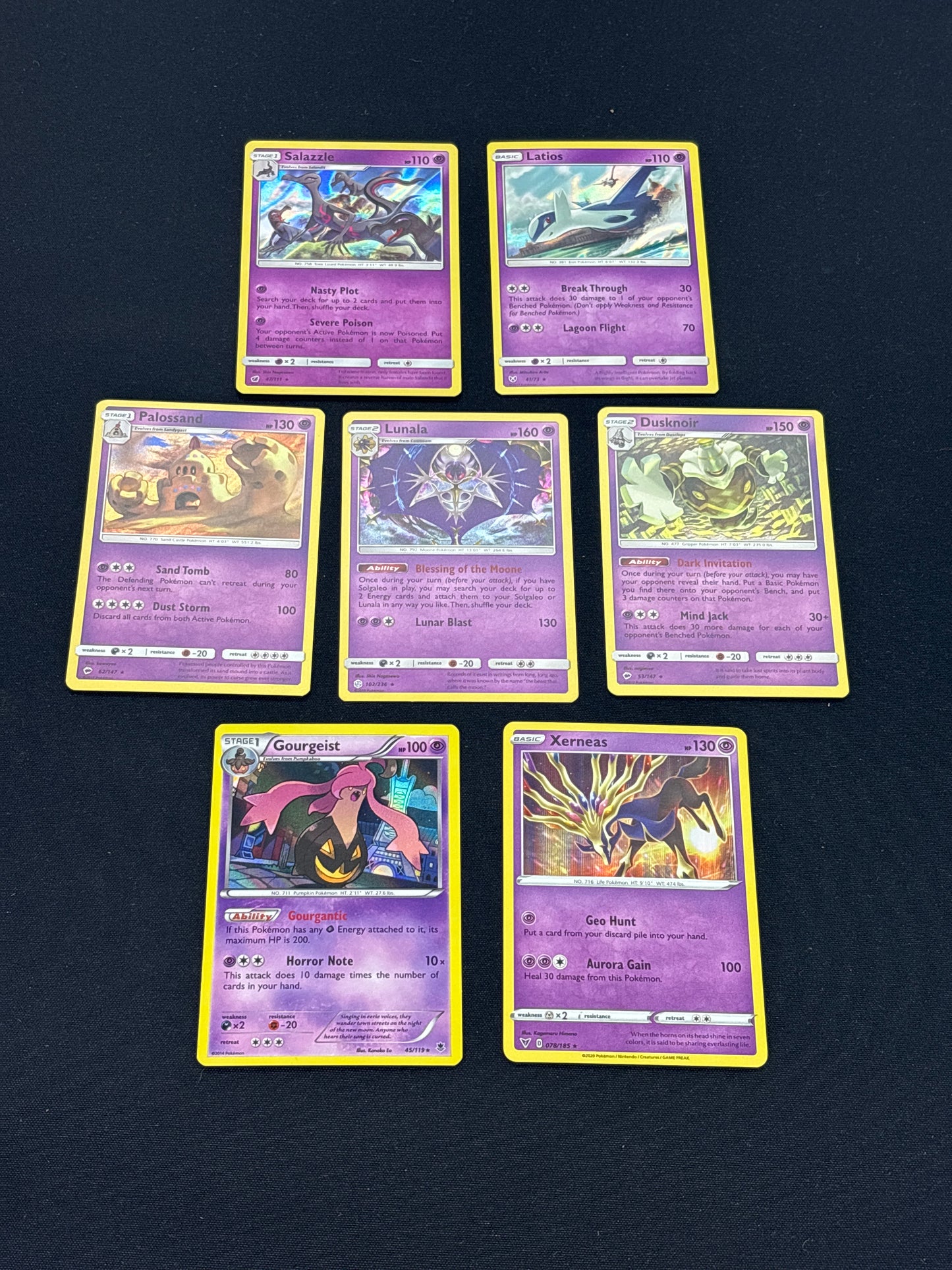 Auction Lot 263: Pokemon Cards Lot of 7 Assorted Psychic Holo Rares Conditions Vary