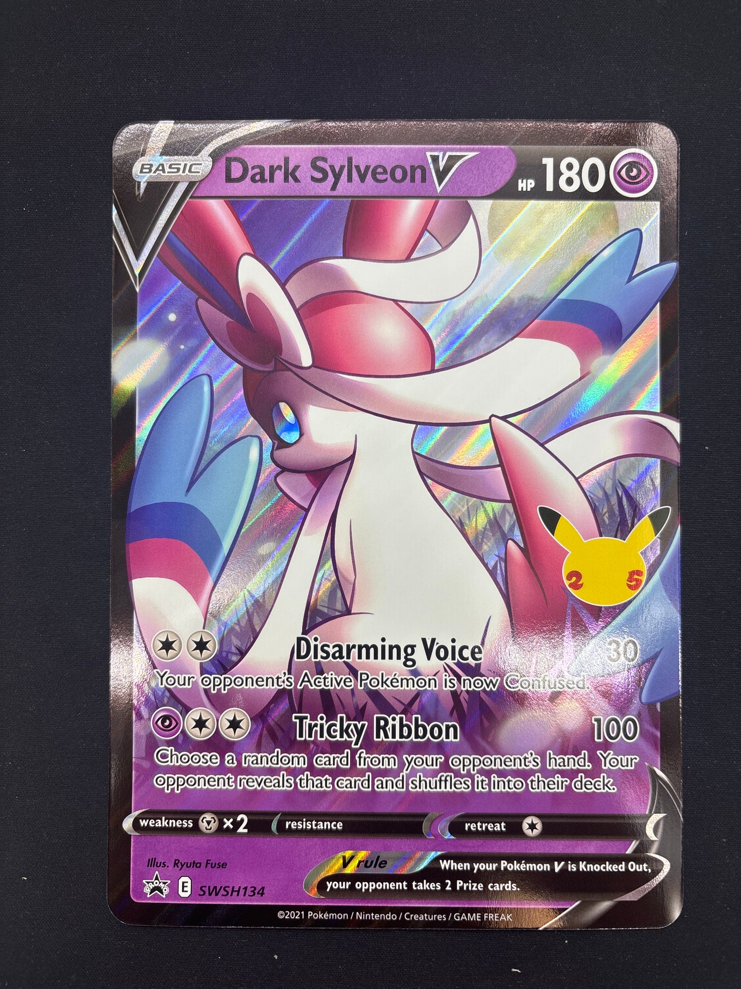 Auction Lot 385: Pokemon Card Dark Sylveon V SWSH Jumbo Promo Conditions Vary