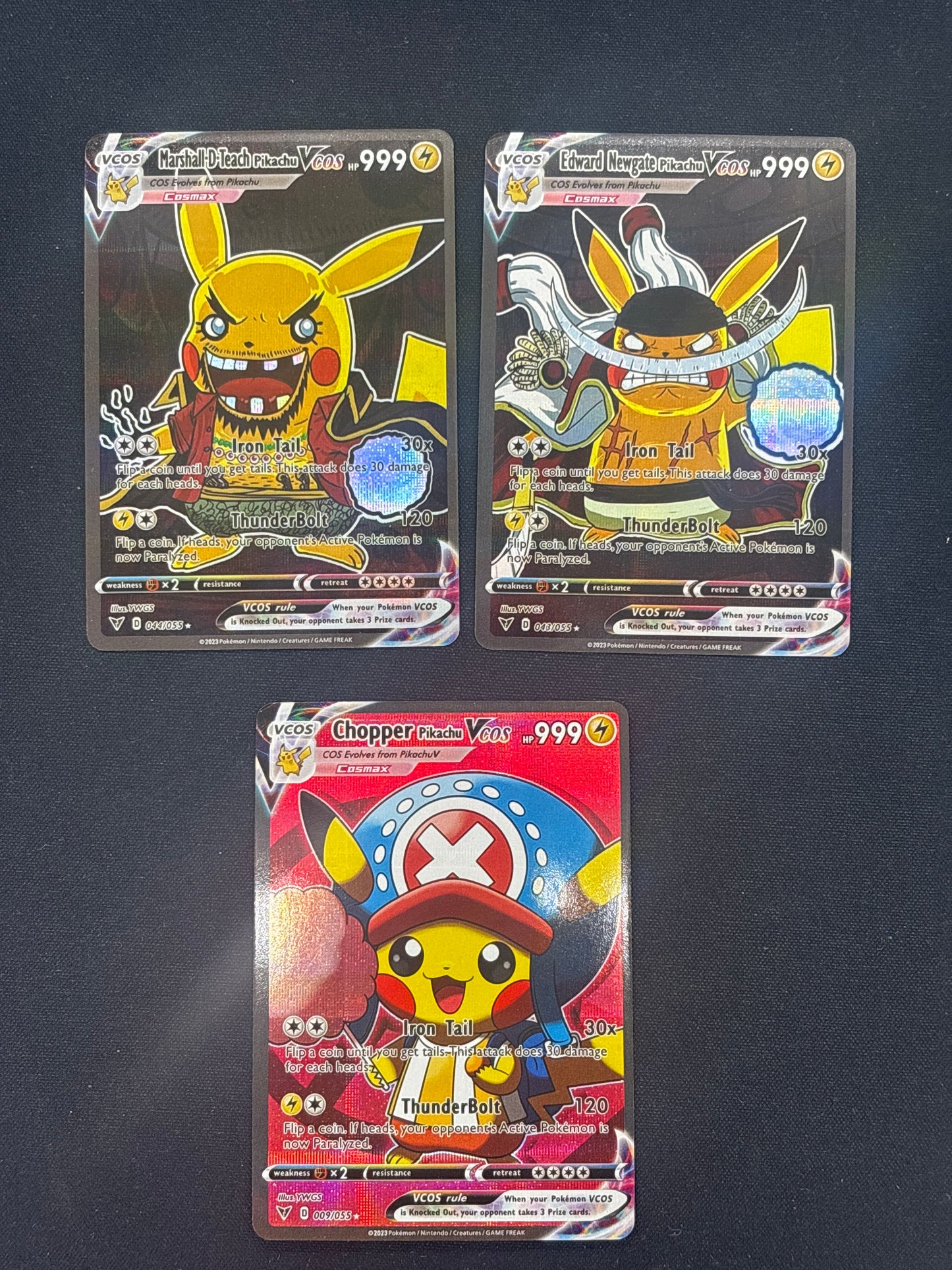 Auction Lot 143: Pokemon Cards (CUSTOM) Pikachu One Piece Conditions Vary