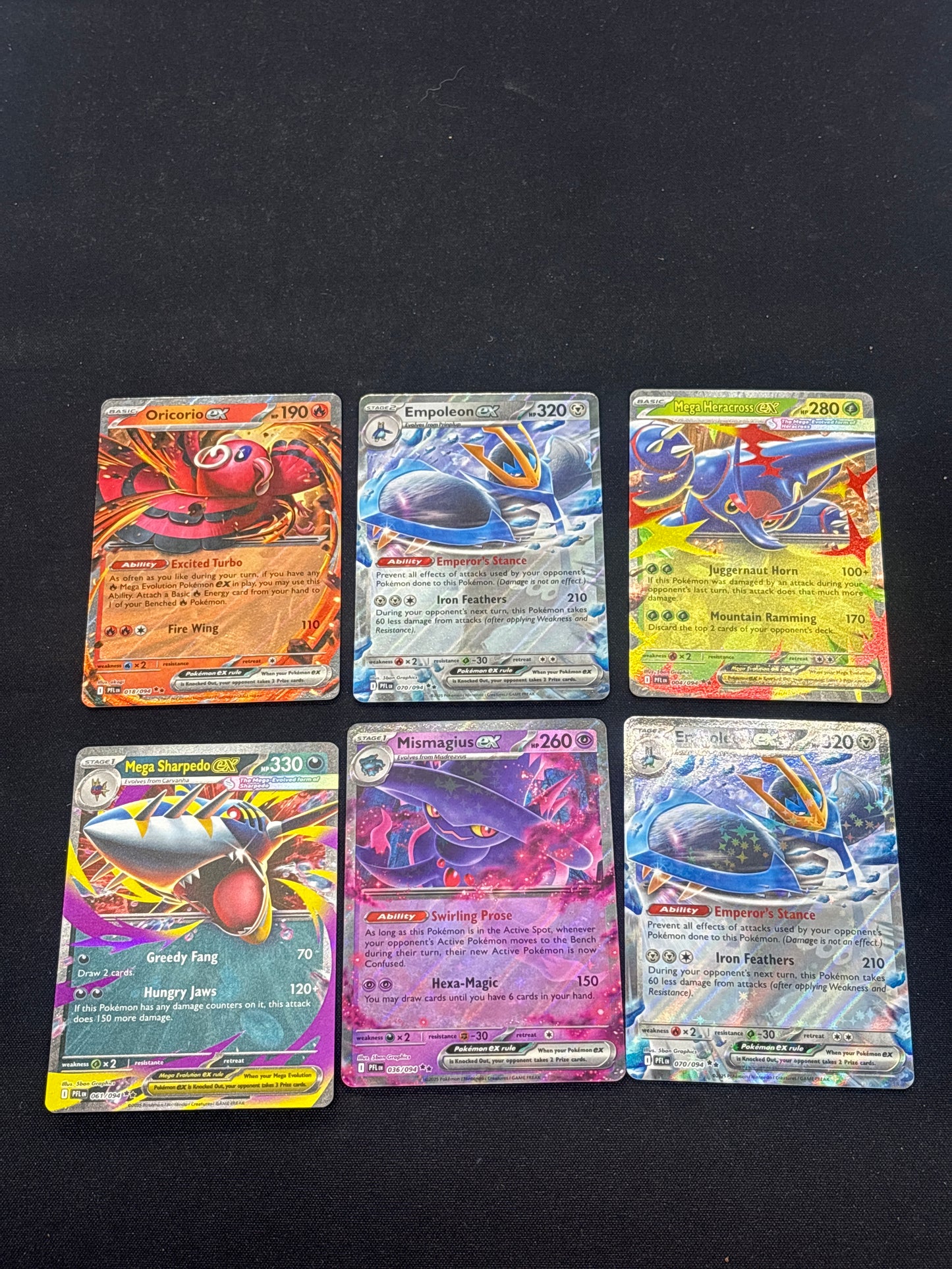 Auction Lot 57: Pokemon Cards Lot of 6 Phantasmal Flames EX Double Rares Conditions Vary