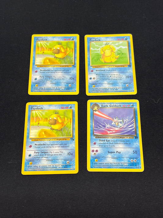 Auction Lot 316: Pokemon Cards Lot of 4 Rocket and Fossil Psyduck Golduck Condition Vary