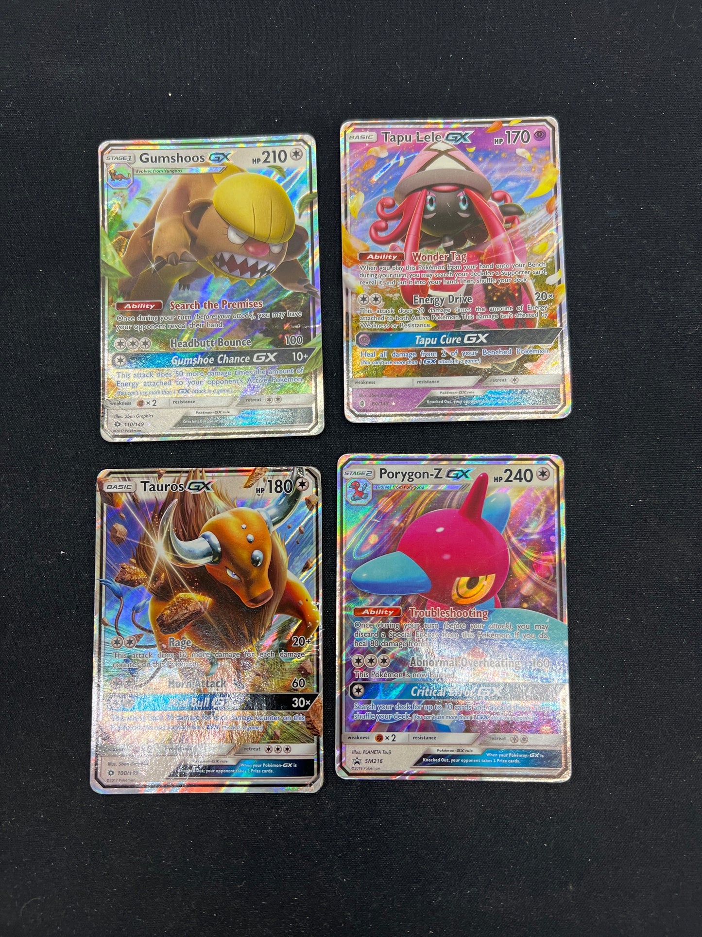Auction Lot 121: Pokemon Cards Assorted Lot of 4 GX Full Arts Conditions Vary
