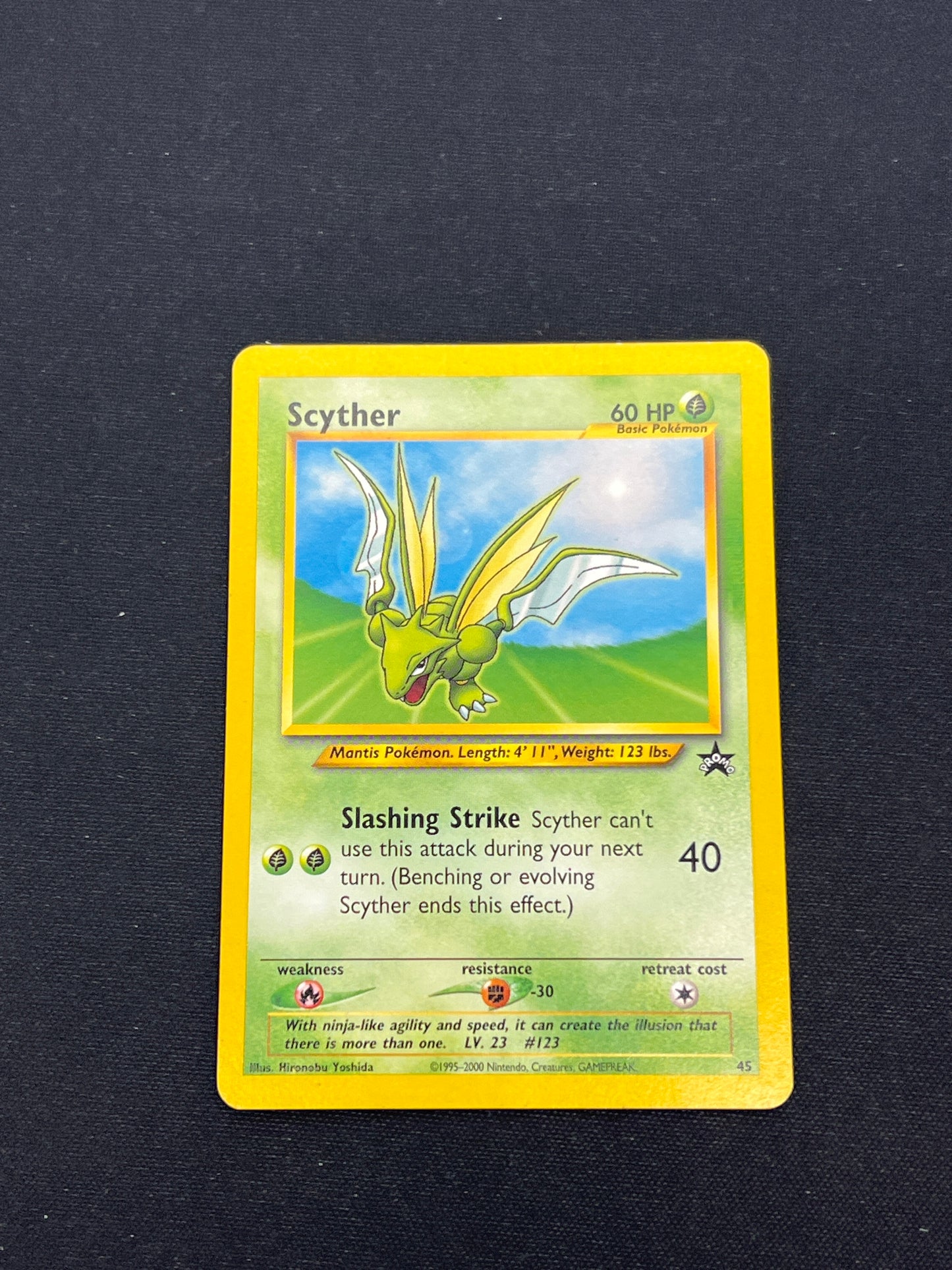 Auction Lot 240: Pokemon Cards Scyther WOTC Black Star Promo Condition Vary