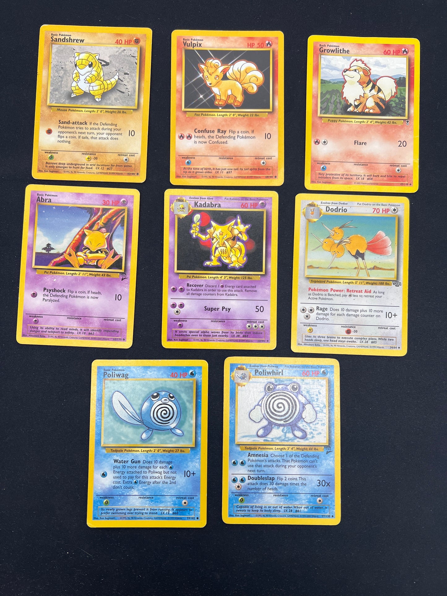 Auction Lot 341: Pokemon Cards Lot of 8 Assorted WOTC Era Commons Uncommons Conditions Vary