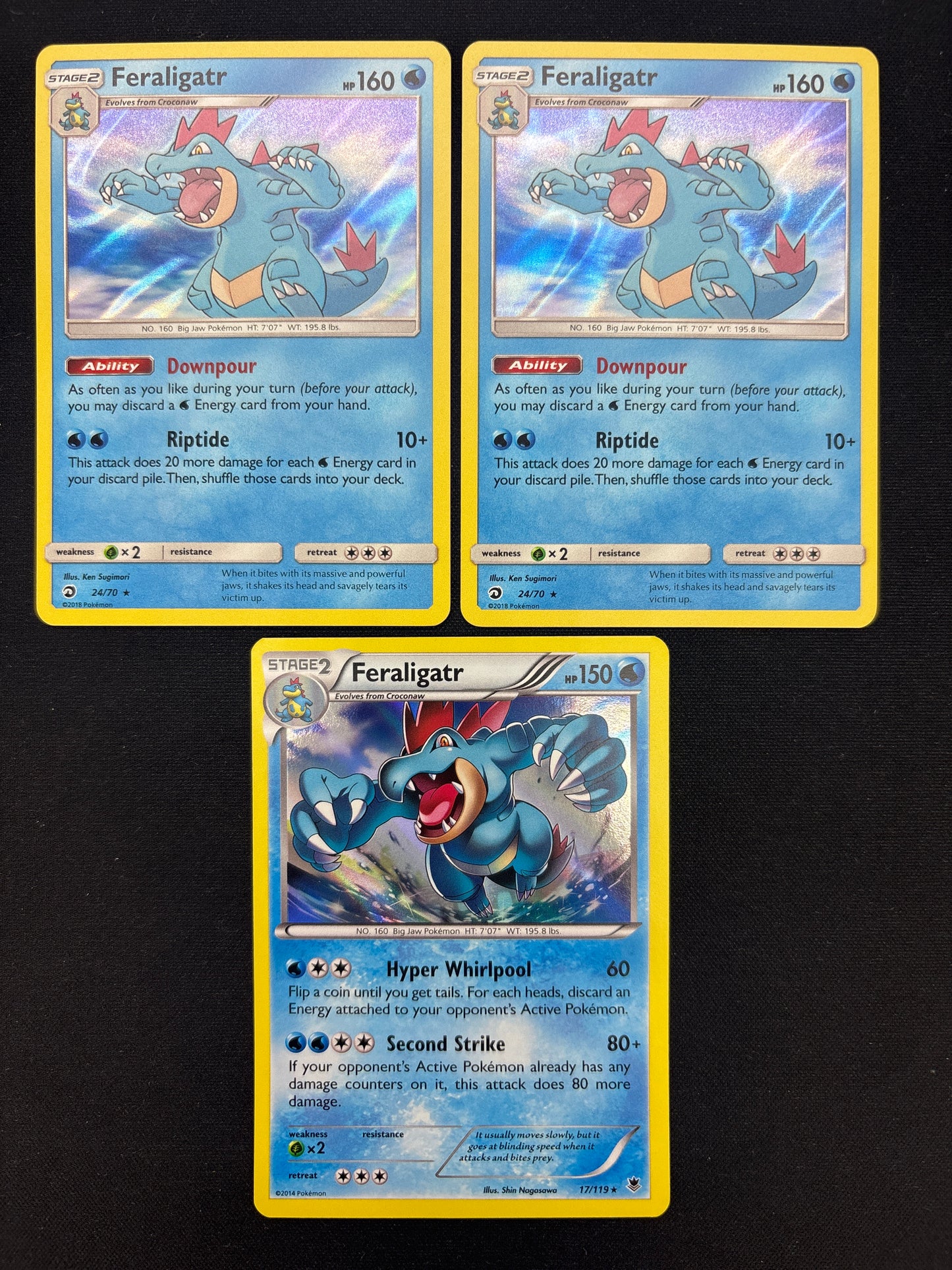 Auction Lot 72: Pokemon Cards Lot of 3 Feraligatr Holo Conditions Vary