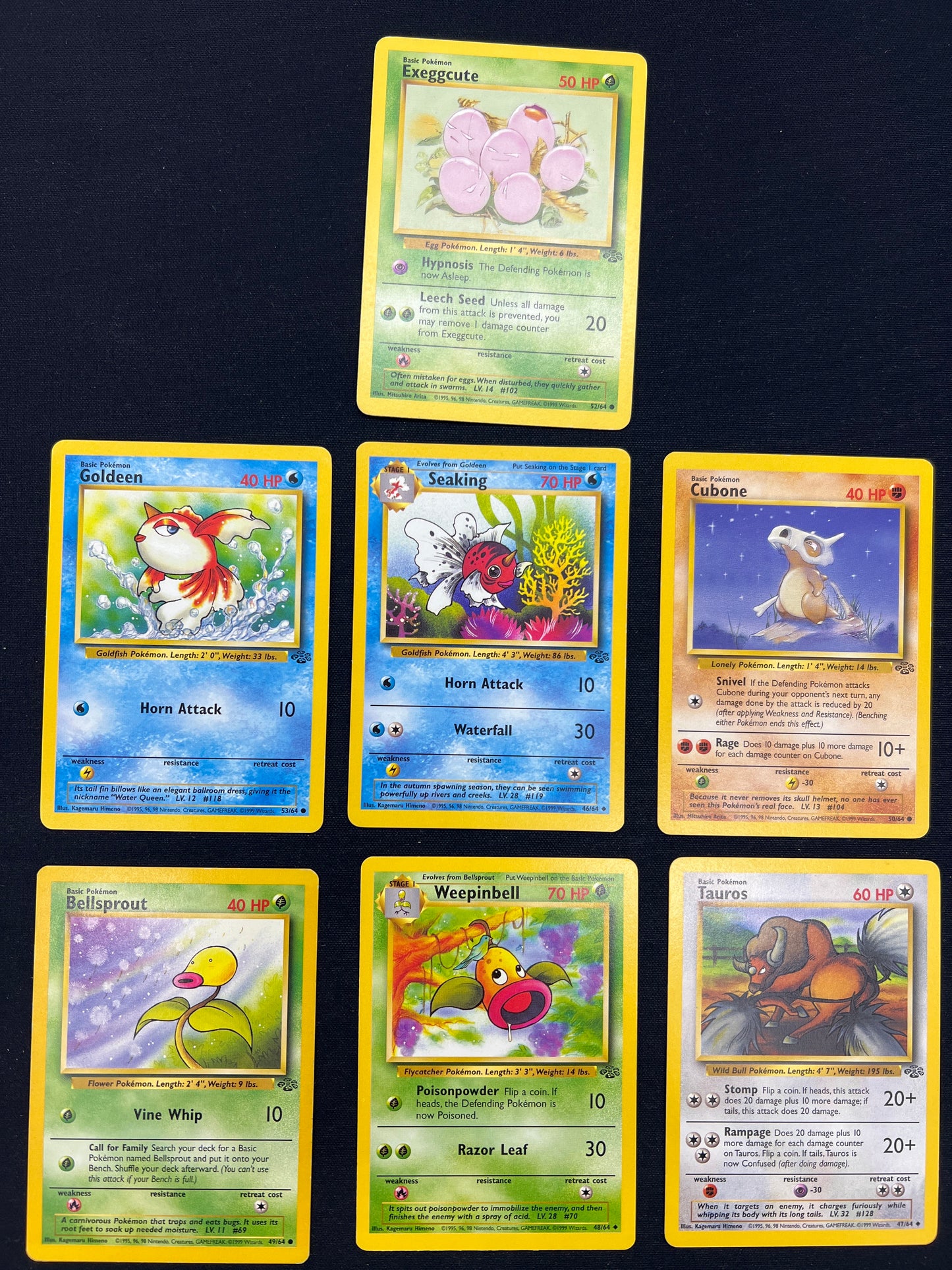 Auction Lot 373: Pokemon Cards Lot of 7 Assorted Jungle Conditions Vary