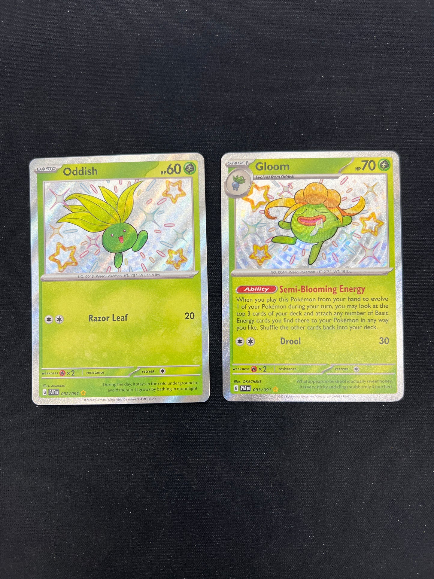 Auction Lot 360: Pokemon Cards Oddish & Gloom Baby Shinies Paldean Fates Conditions Vary