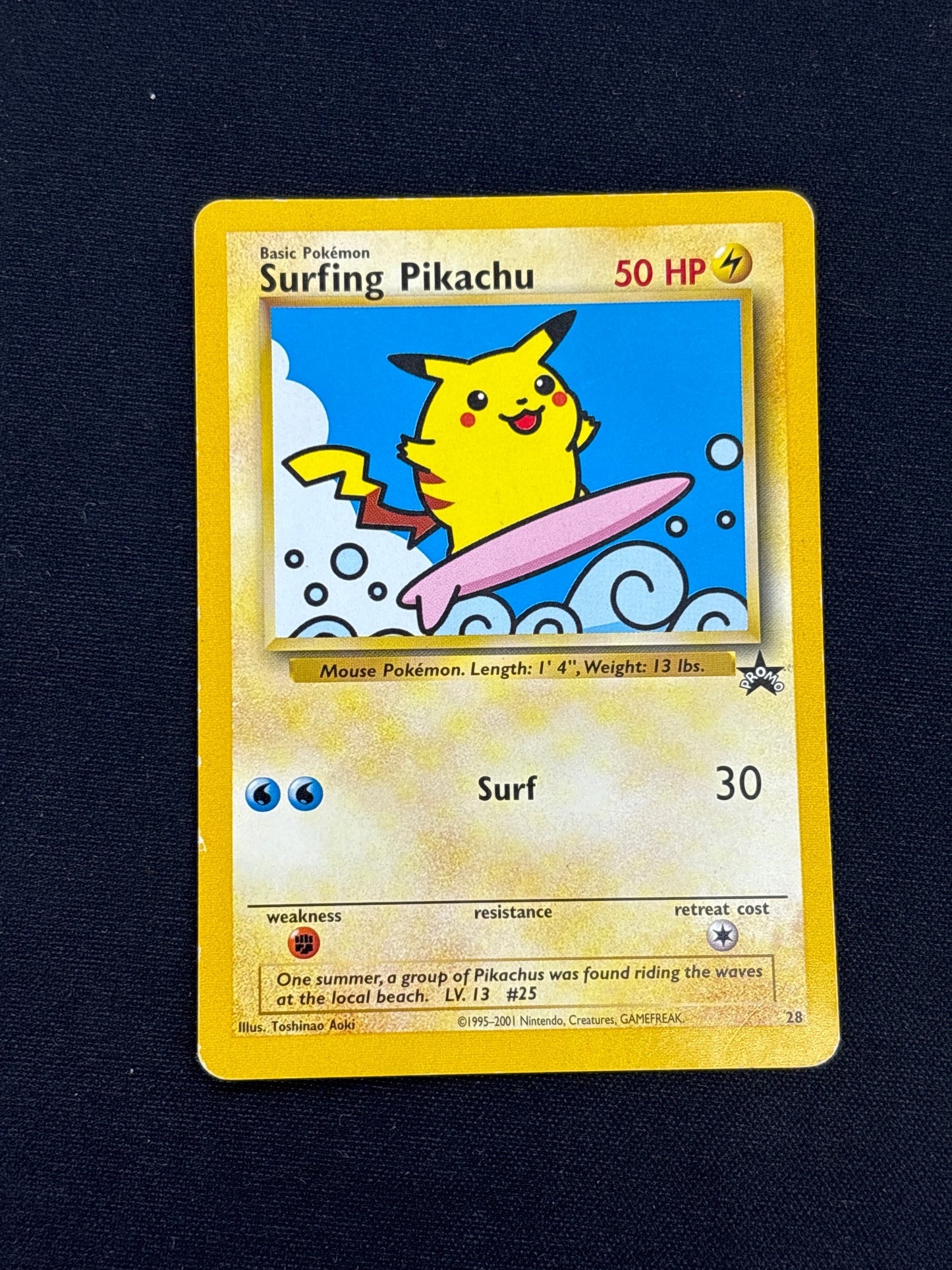 Auction Lot 18: Surfing Pikachu Black Star Promo WOTC Card Conditions Vary