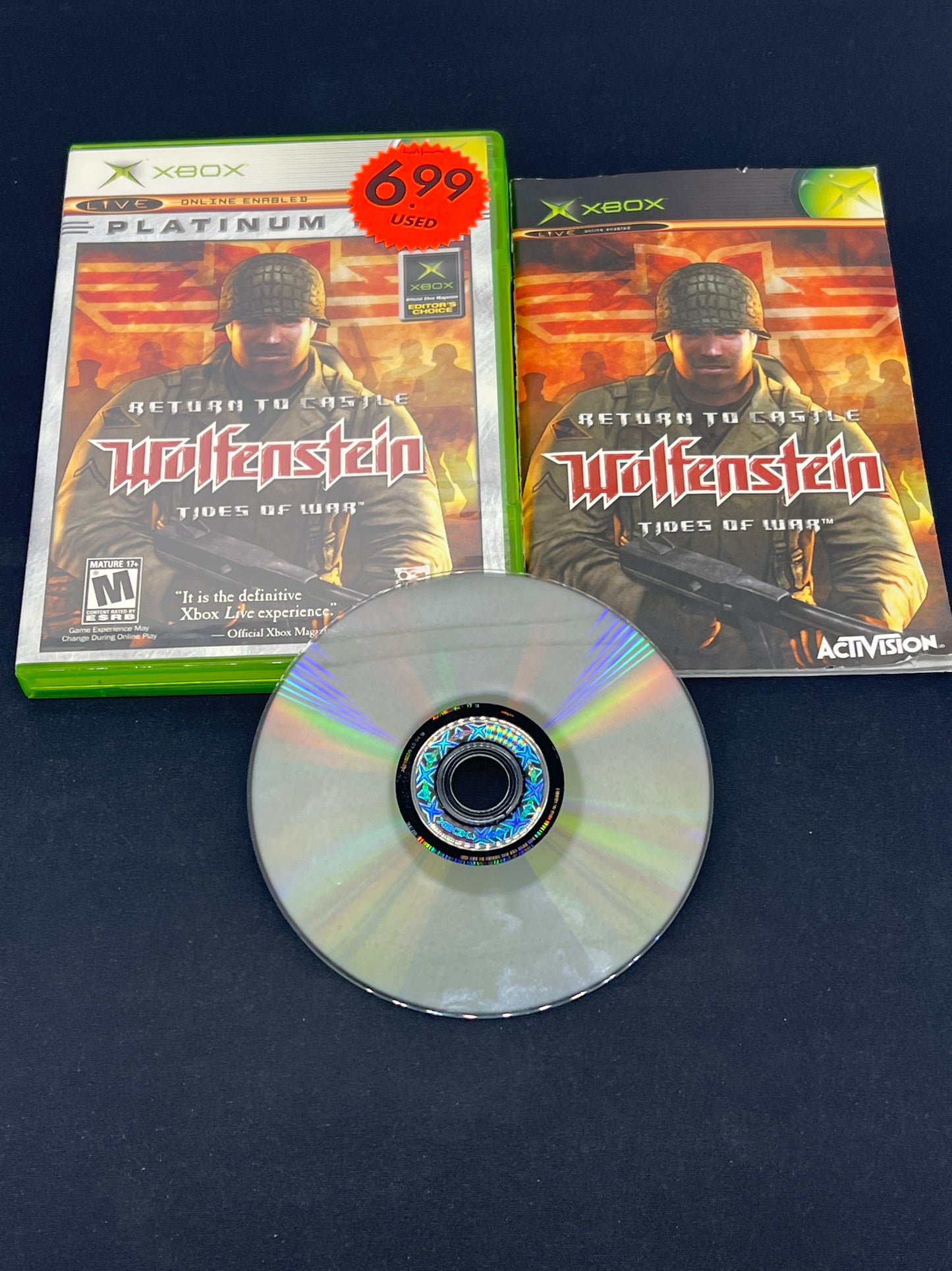 Auction Lot 283: XBOX Video Game Wolfenstein CIB