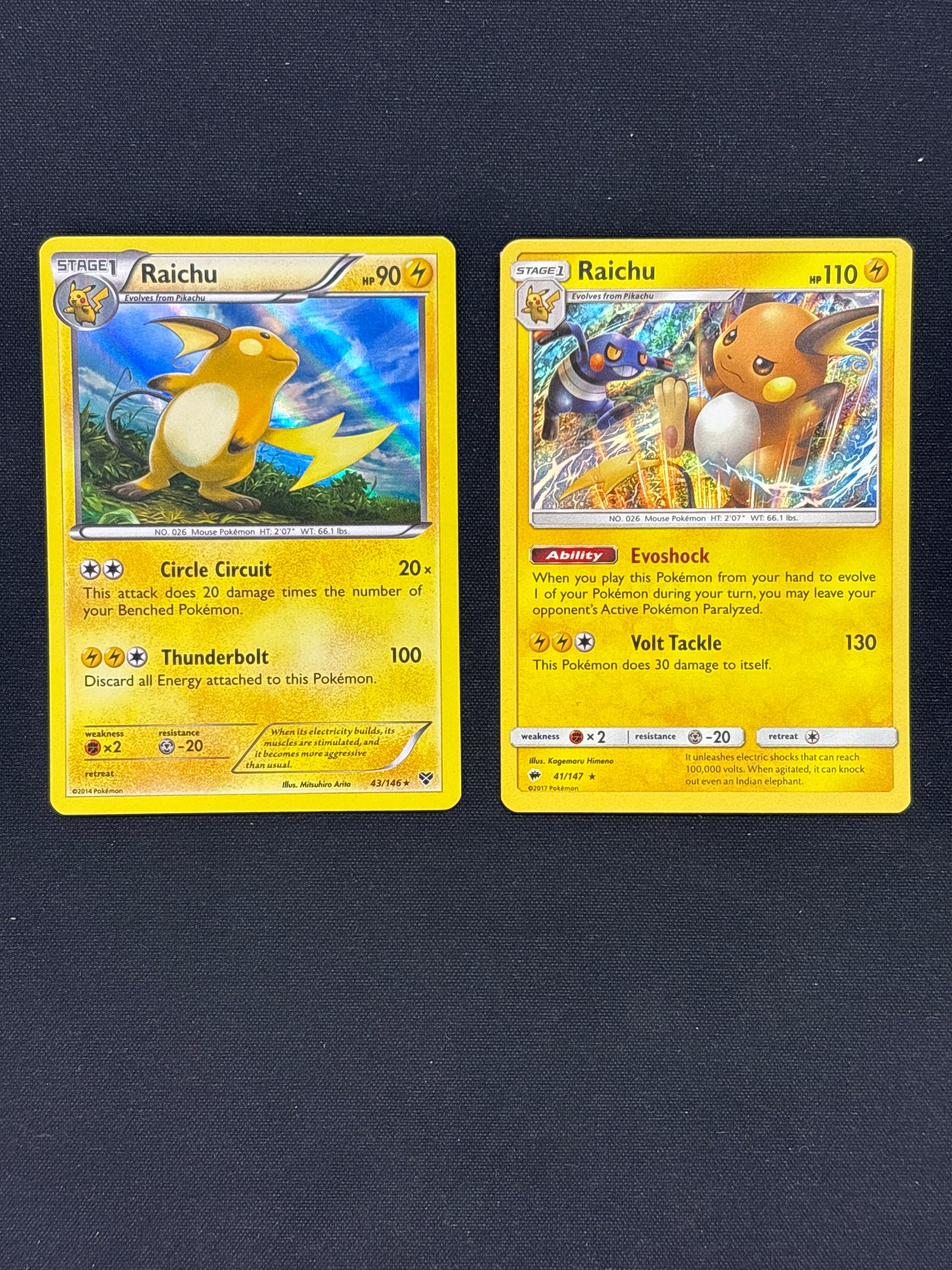Auction Lot 7: Pokemon Cards Lot of 2 Raichu Holo Conditions Vary