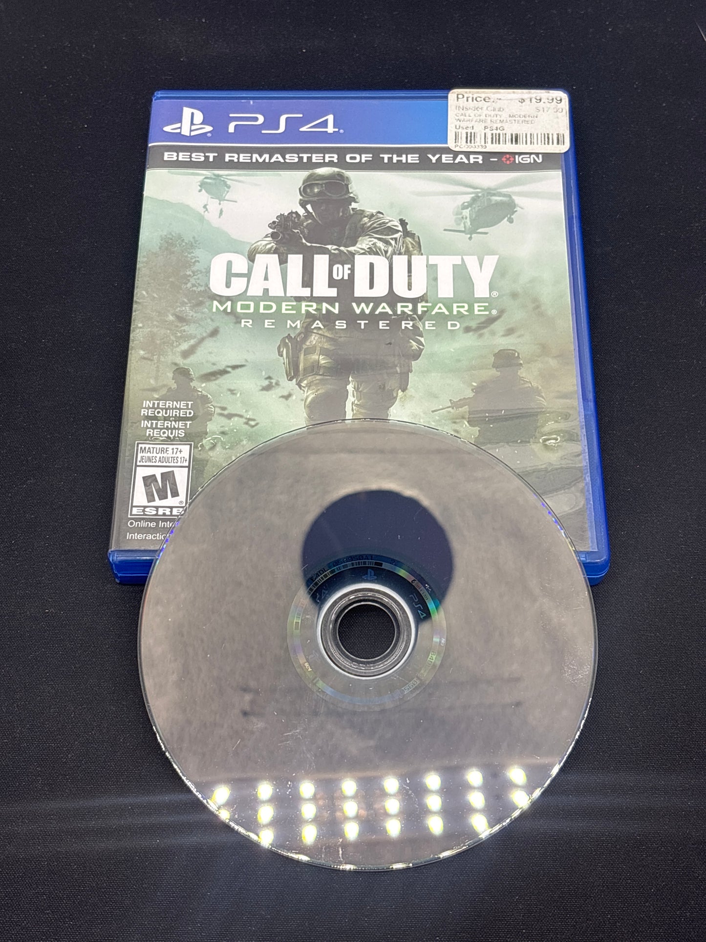 Auction Lot 164: Playstation 4 Video Game Call of Duty Modern Warfare Remastered