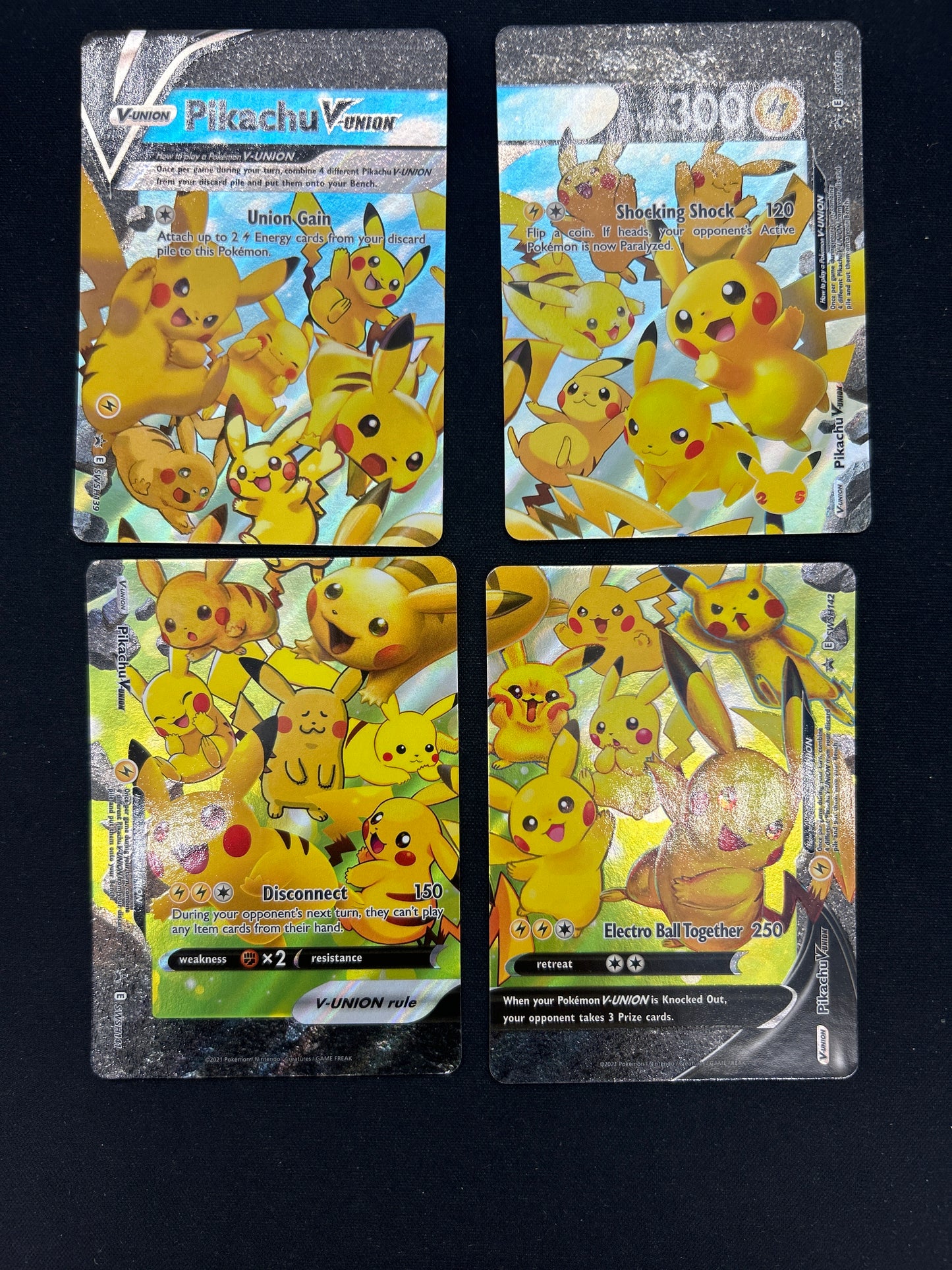 Auction Lot 453: Pokemon Cards Pikachu V-Union Full Set Celebrations Conditions Vary