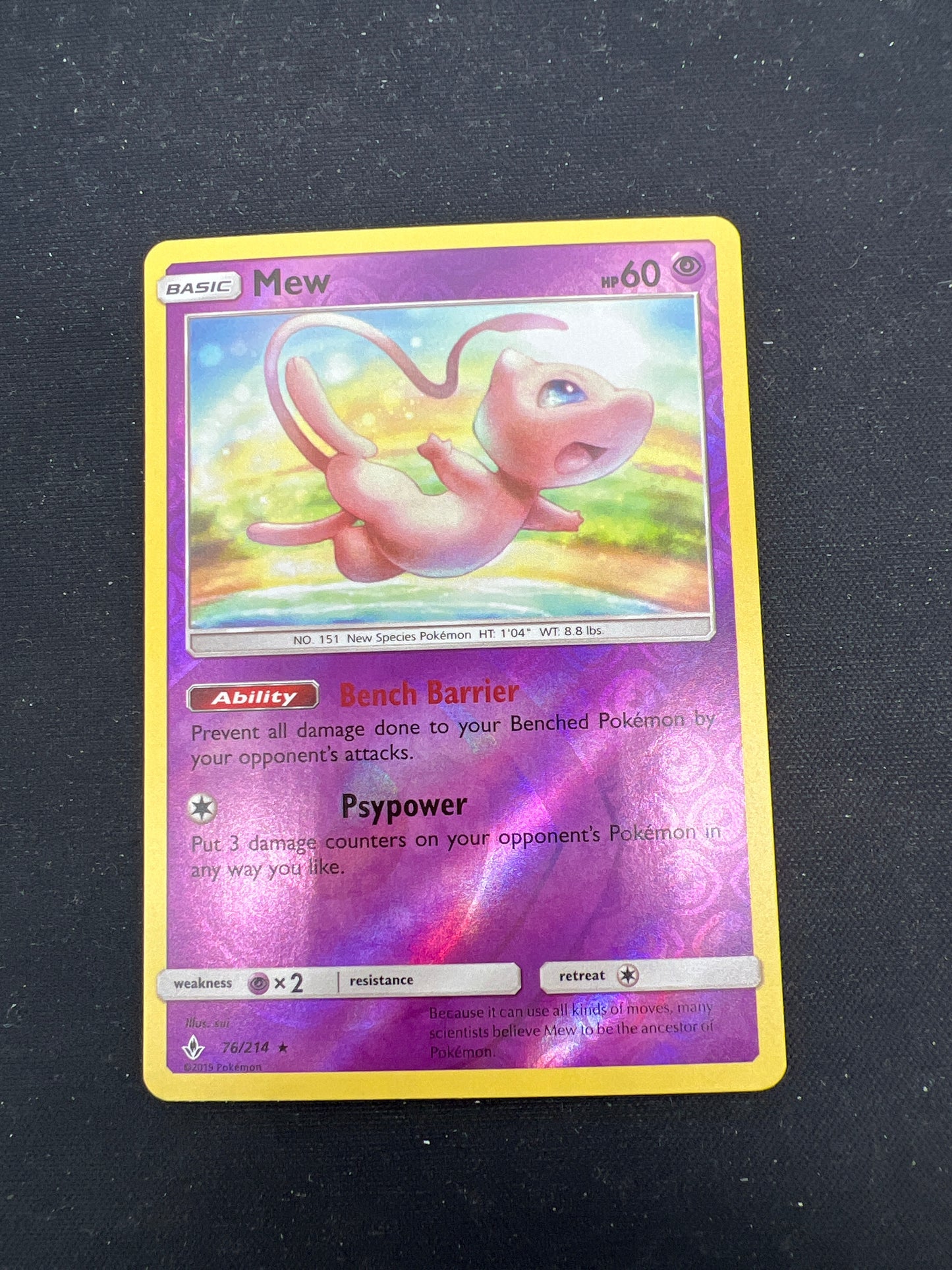 Auction Lot 250: Pokemon CArds Mew Holo SM Unbroken Bonds Conditions Vary