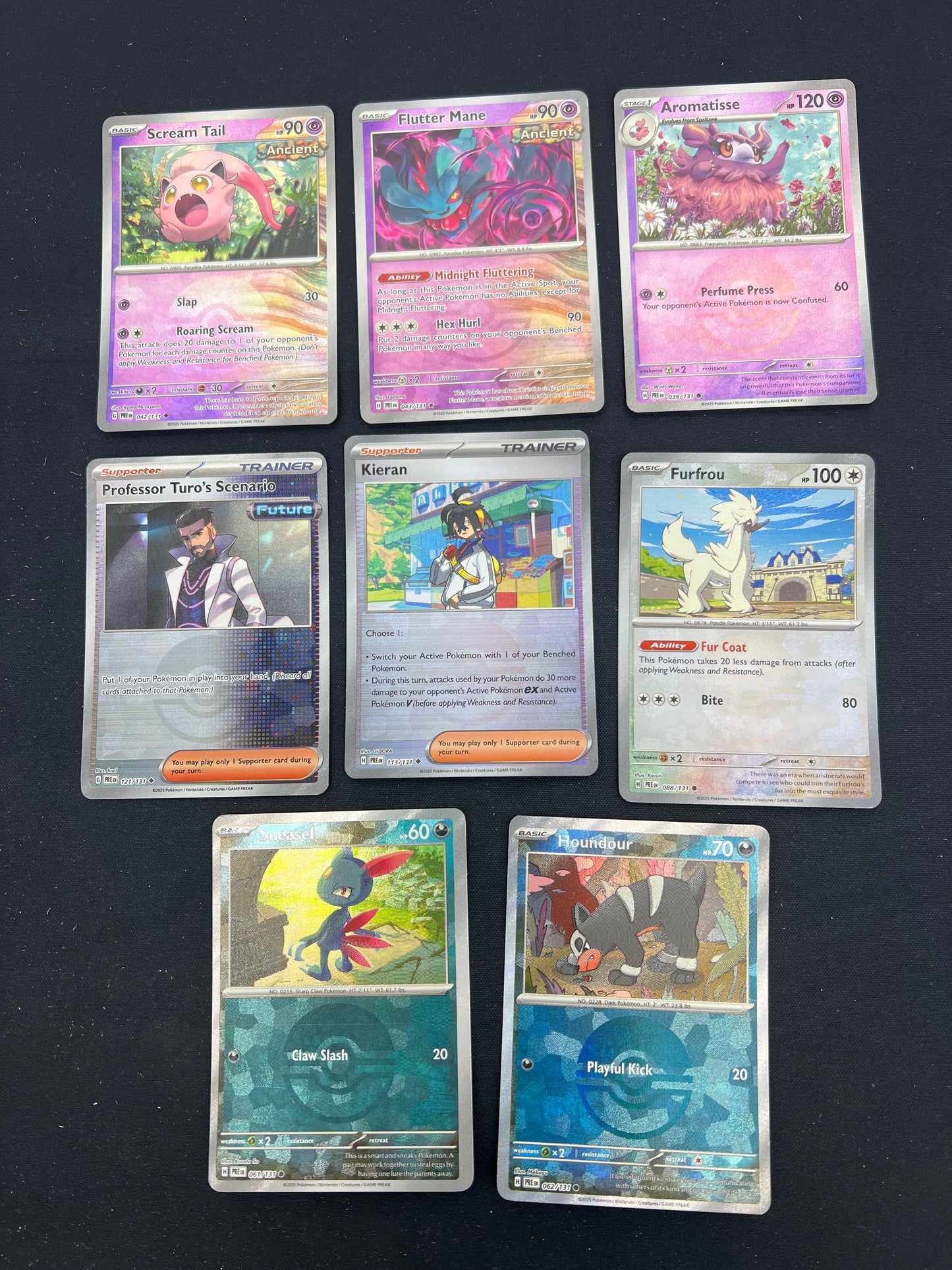 Auction Lot 92: Pokemon Cards Lot of 8 Assorted Prismatic Evolutions Pokeball Pattern Conditions Vary